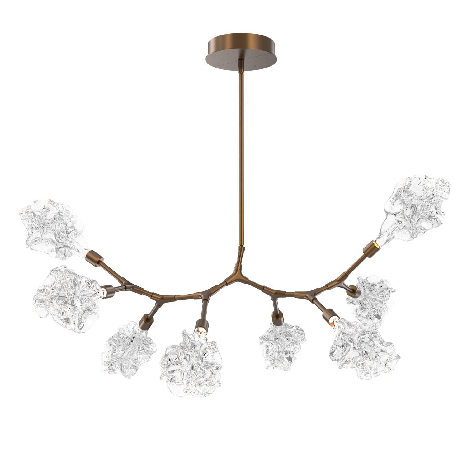 Shown in Flat Bronze finish and Blossom Clear Blown glass