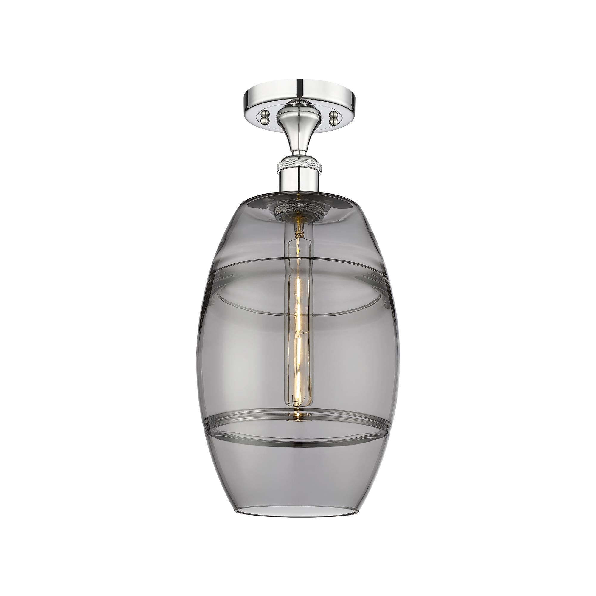 Shown in Polished Chrome finish and Light Smoke glass