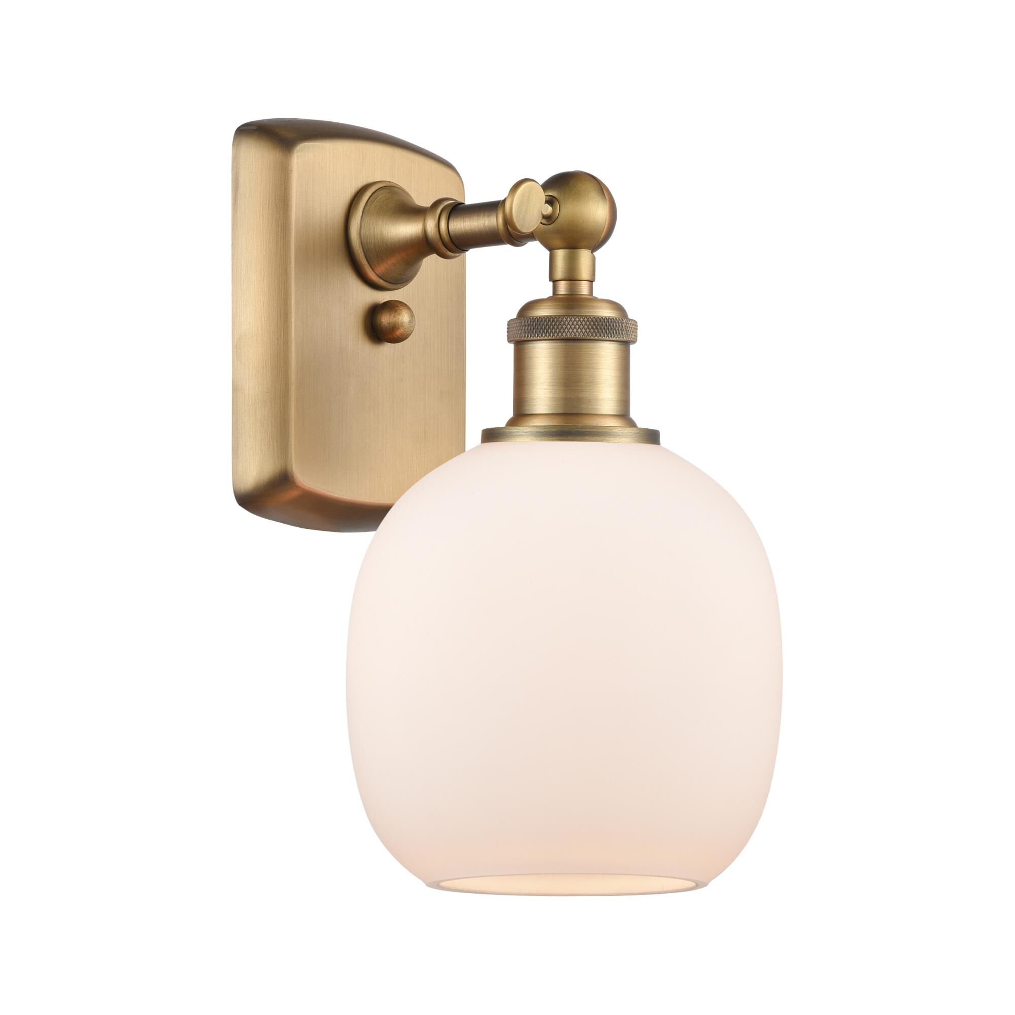 Shown in Brushed Brass finish and Sphere glass and Glass shade