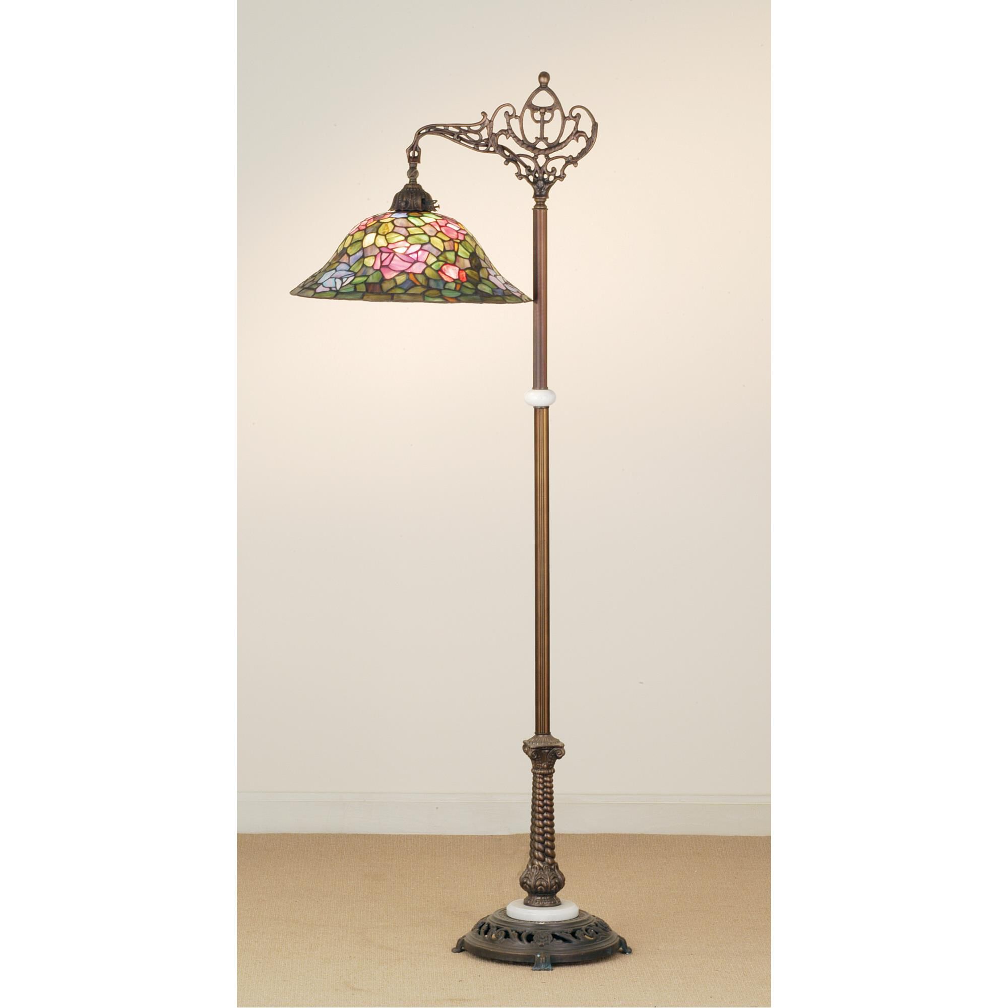 Shown in Mahogany Bronze finish and Petal Pink-Red-Plum-Garden Green glass