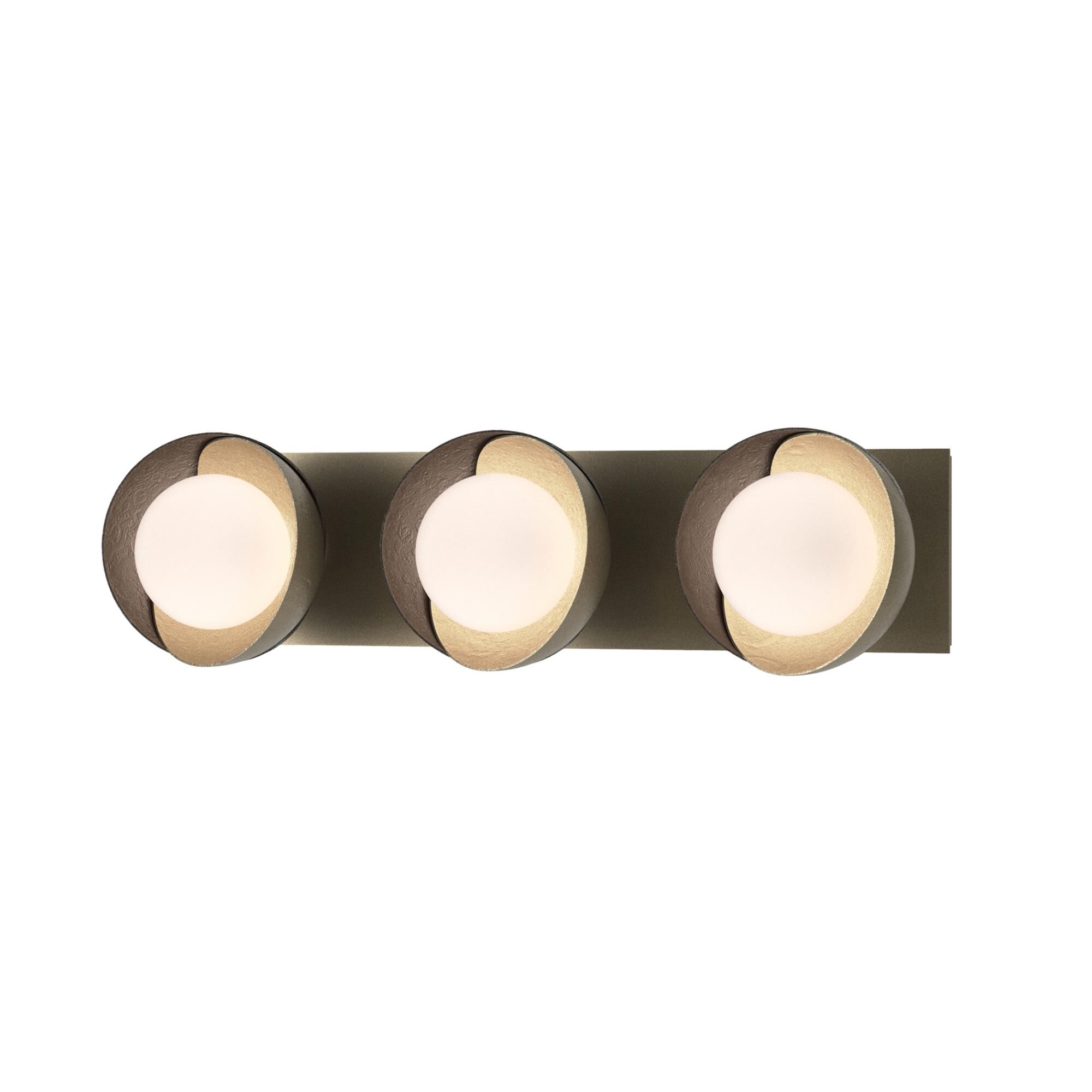 Shown in Soft Gold finish and Opal glass and Oil Rubbed Bronze (14) accent
