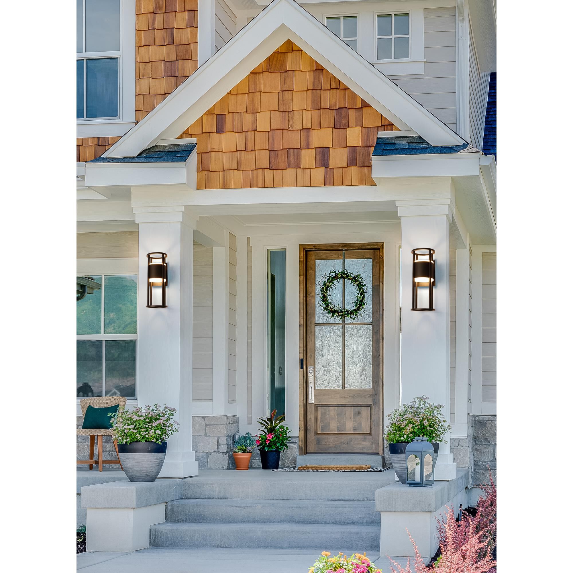 Luca 18 Inch Tall 2 Light LED Outdoor Wall Light by Z-Lite