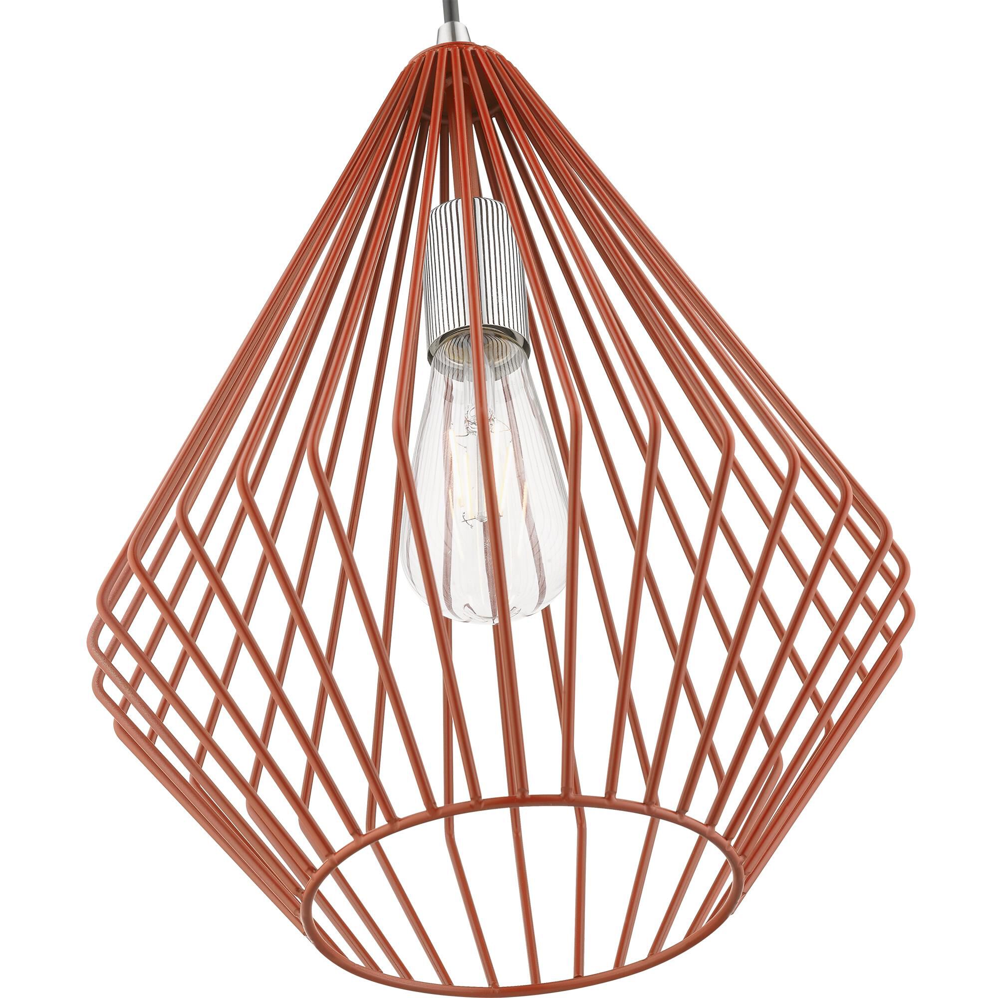 Shown in Shiny Red with Polished Chrome Accents finish and Shiny Red Metal shade