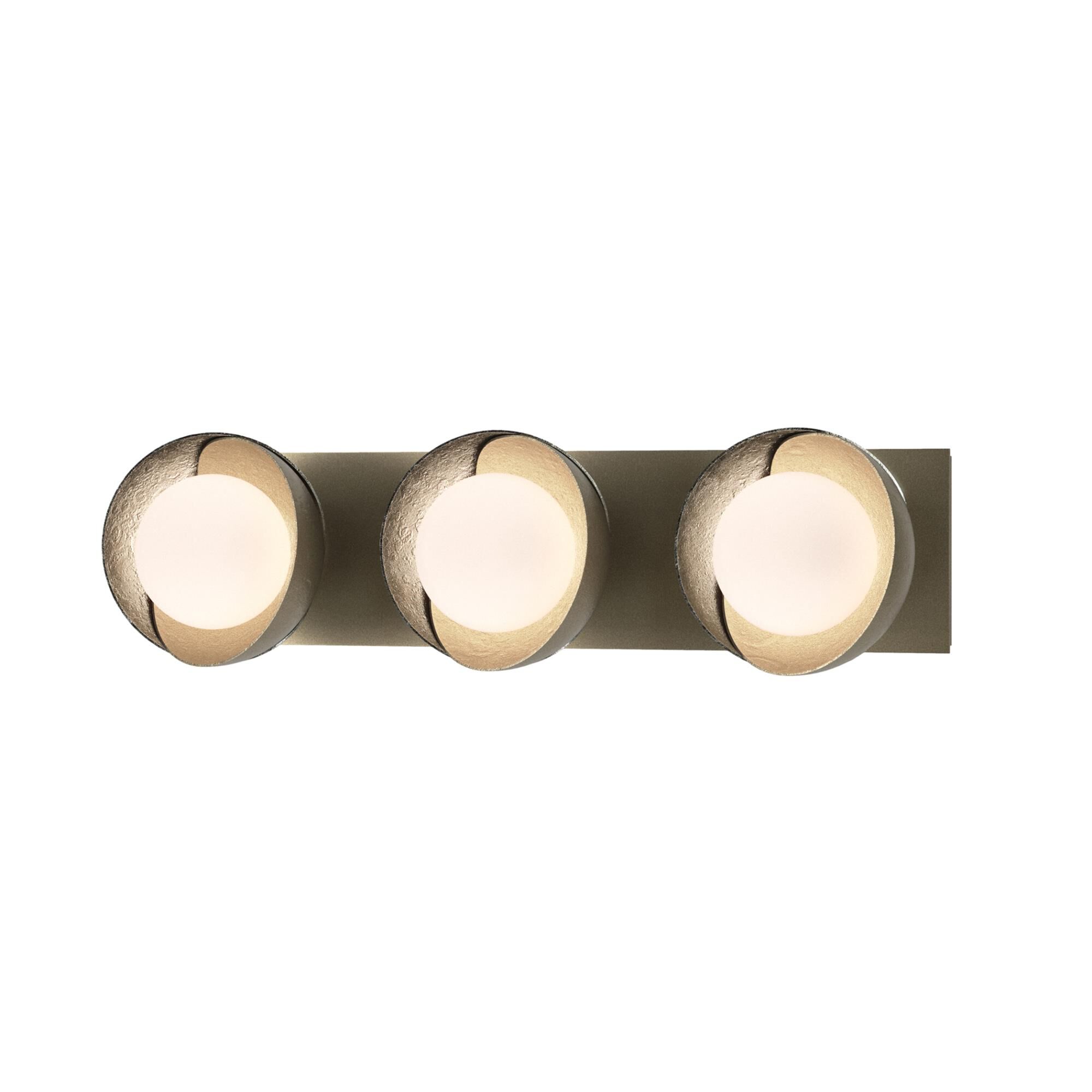 Shown in Soft Gold finish and Opal glass and Sterling (85) accent