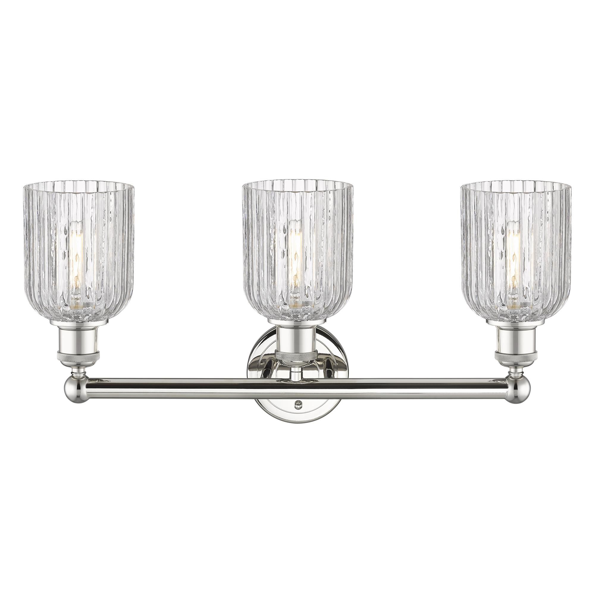 Shown in Polished Nickel finish and Clear glass
