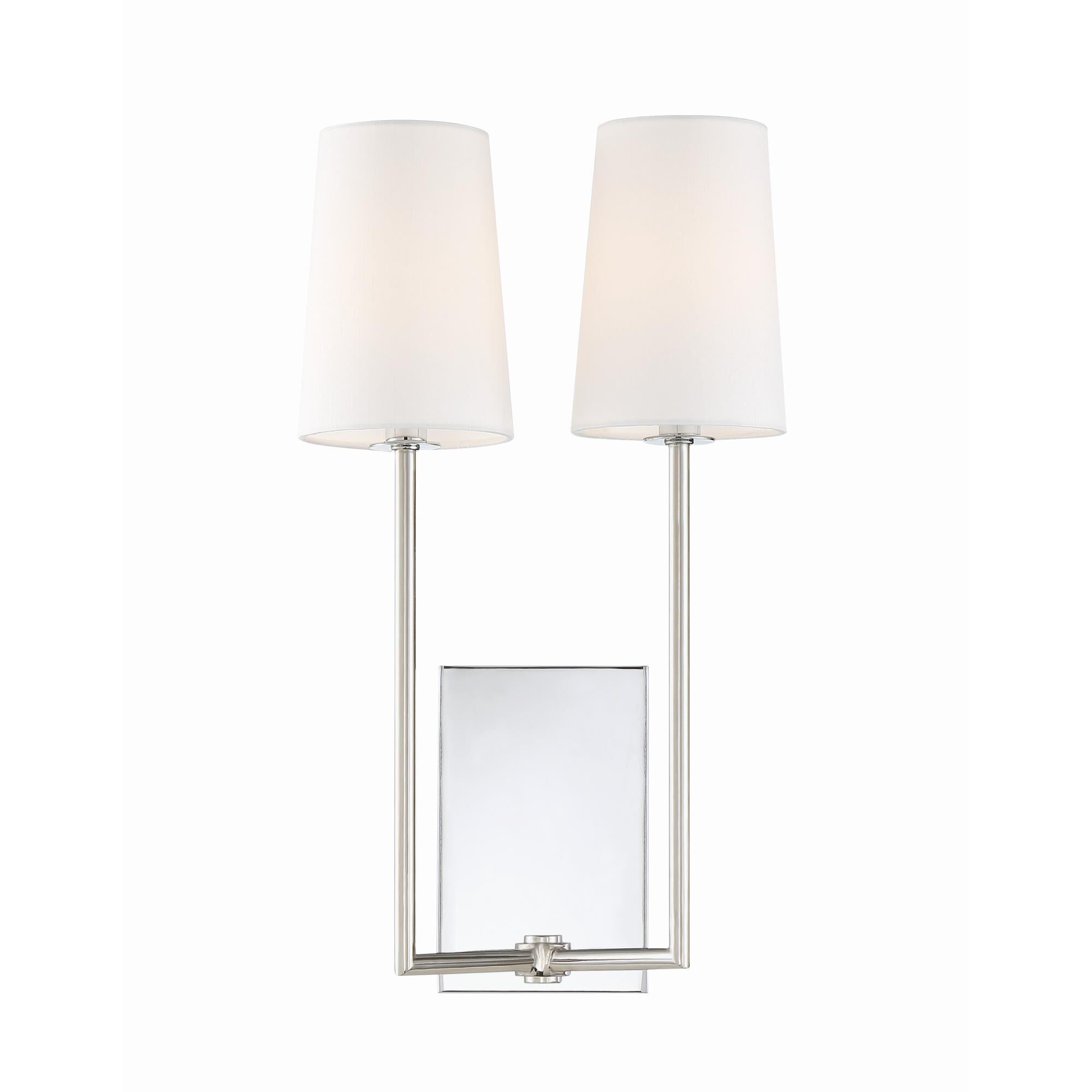 Shown in Polished Chrome finish and White Silk glass and White Silk shade