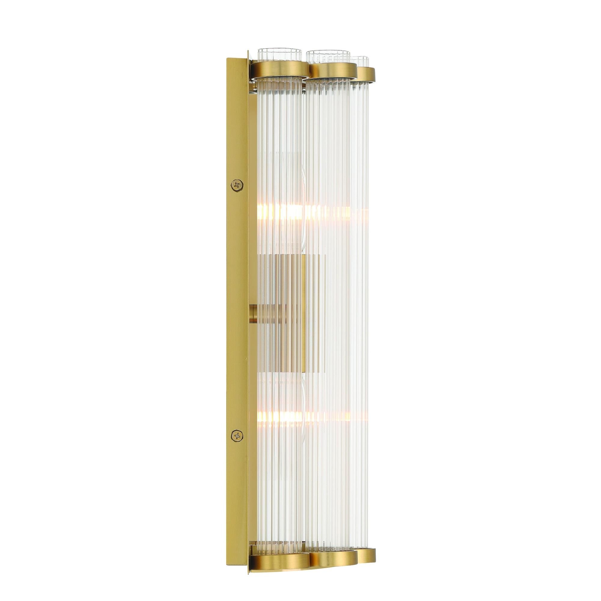 Shown in Gold finish and Clear  glass