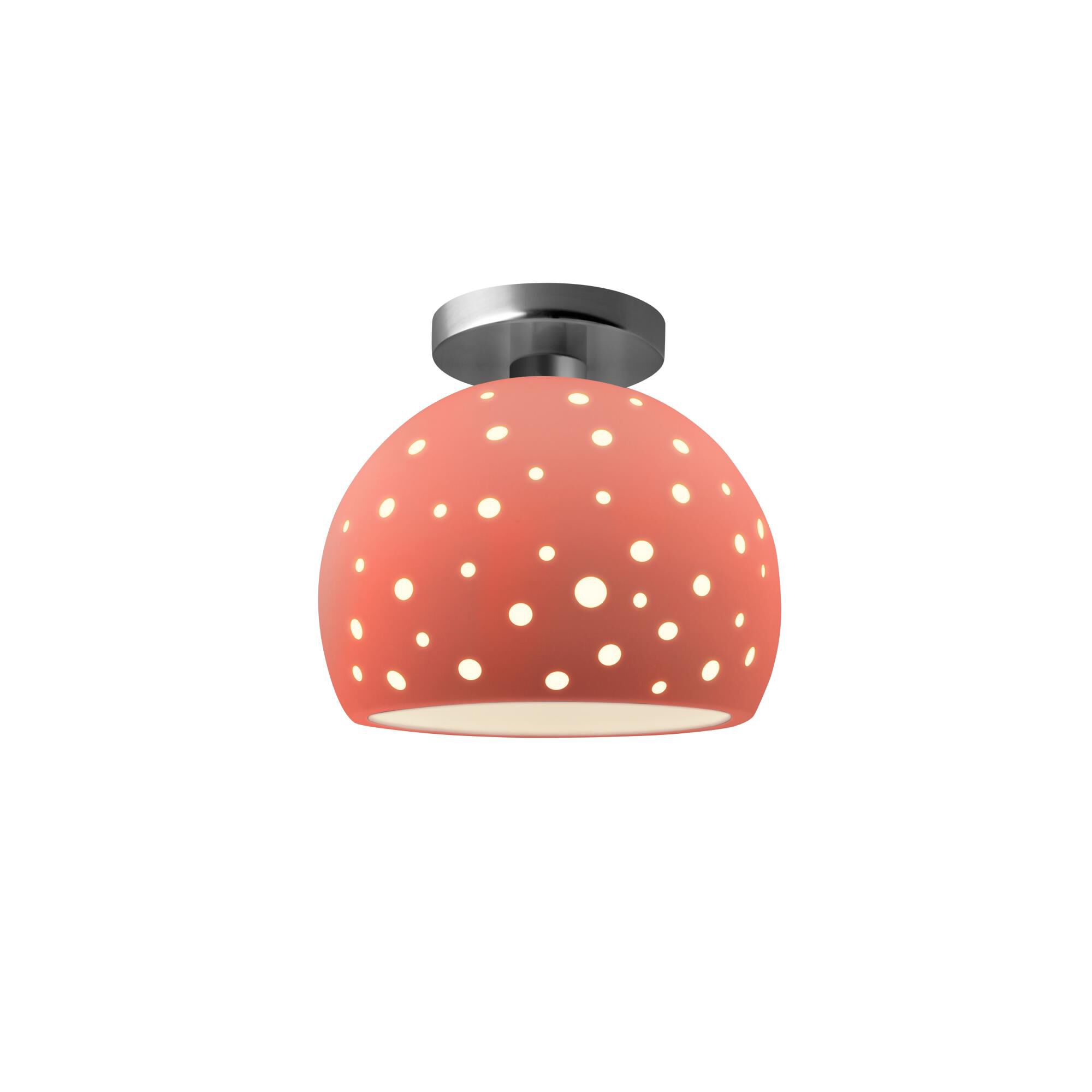 Shown in Brushed Nickel finish and Gloss Blush shade