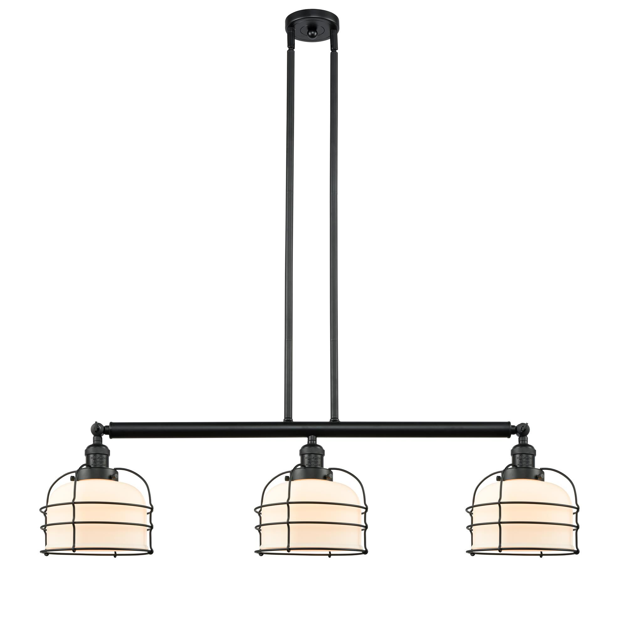Bruno Marashlian Large Bell Cage 41 Inch 3 Light Linear Suspension Light by Innovations Lighting