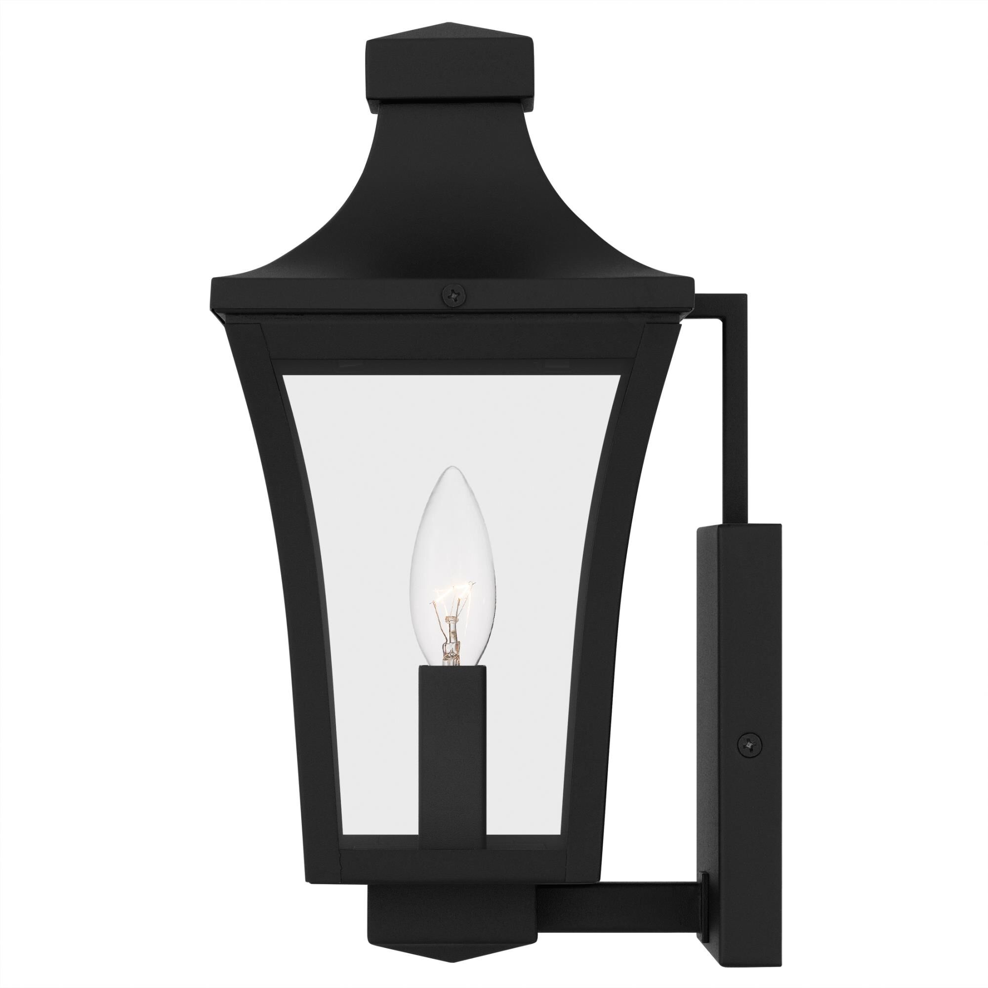 Shown in Earth Black finish and Clear Glass shade