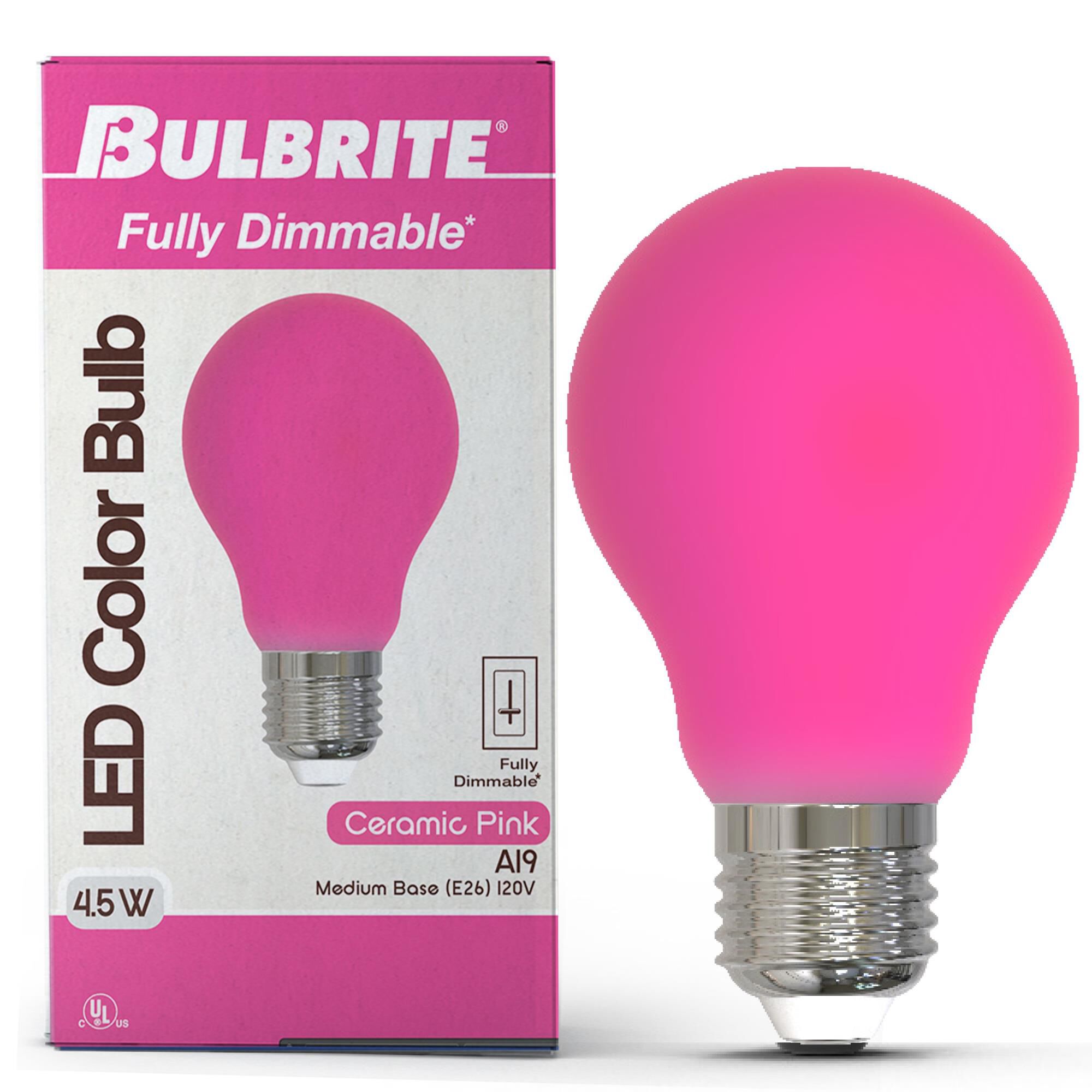 Ceramic Pink A19 Base E26 LED Light Bulb,