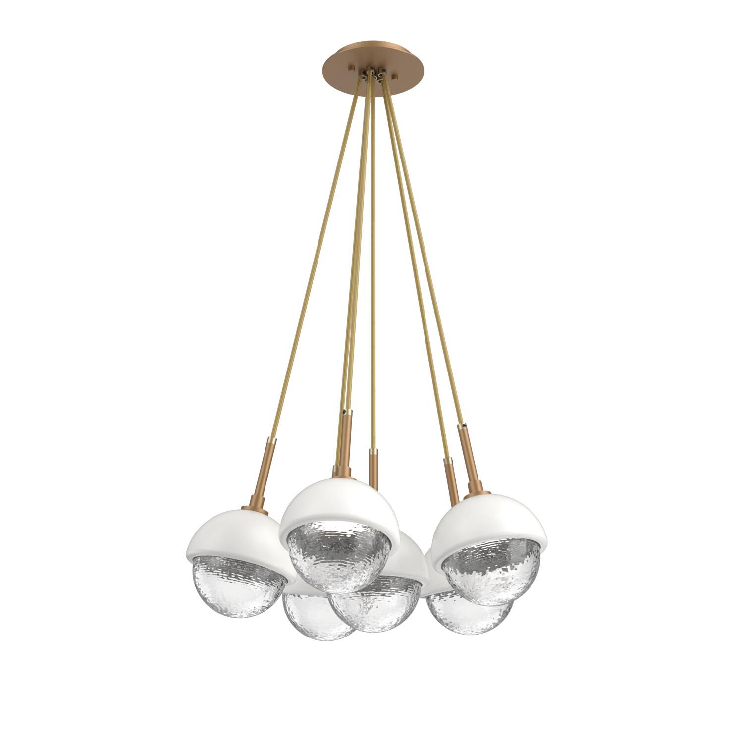 Shown in Novel Brass finish and Clear glass and Salt White accent