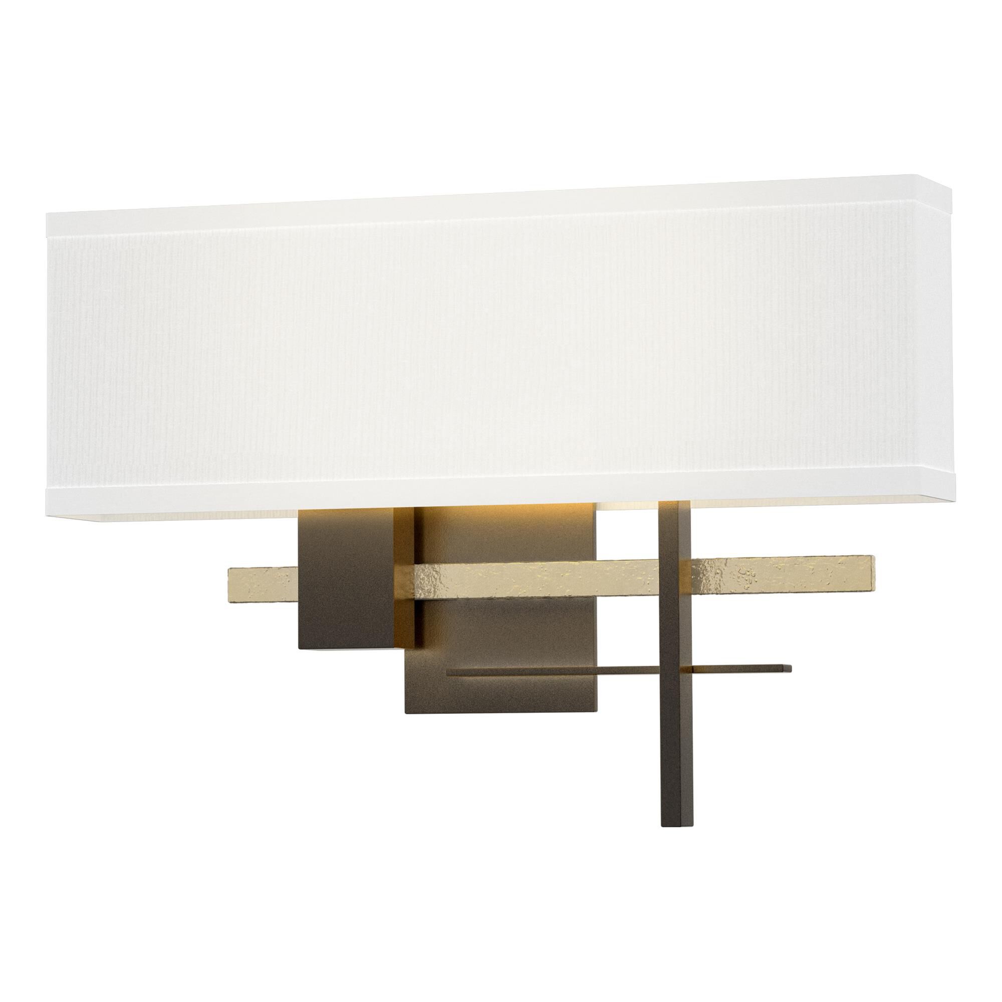 Shown in Oil Rubbed Bronze finish and Natural Anna shade and Modern Brass (86) accent