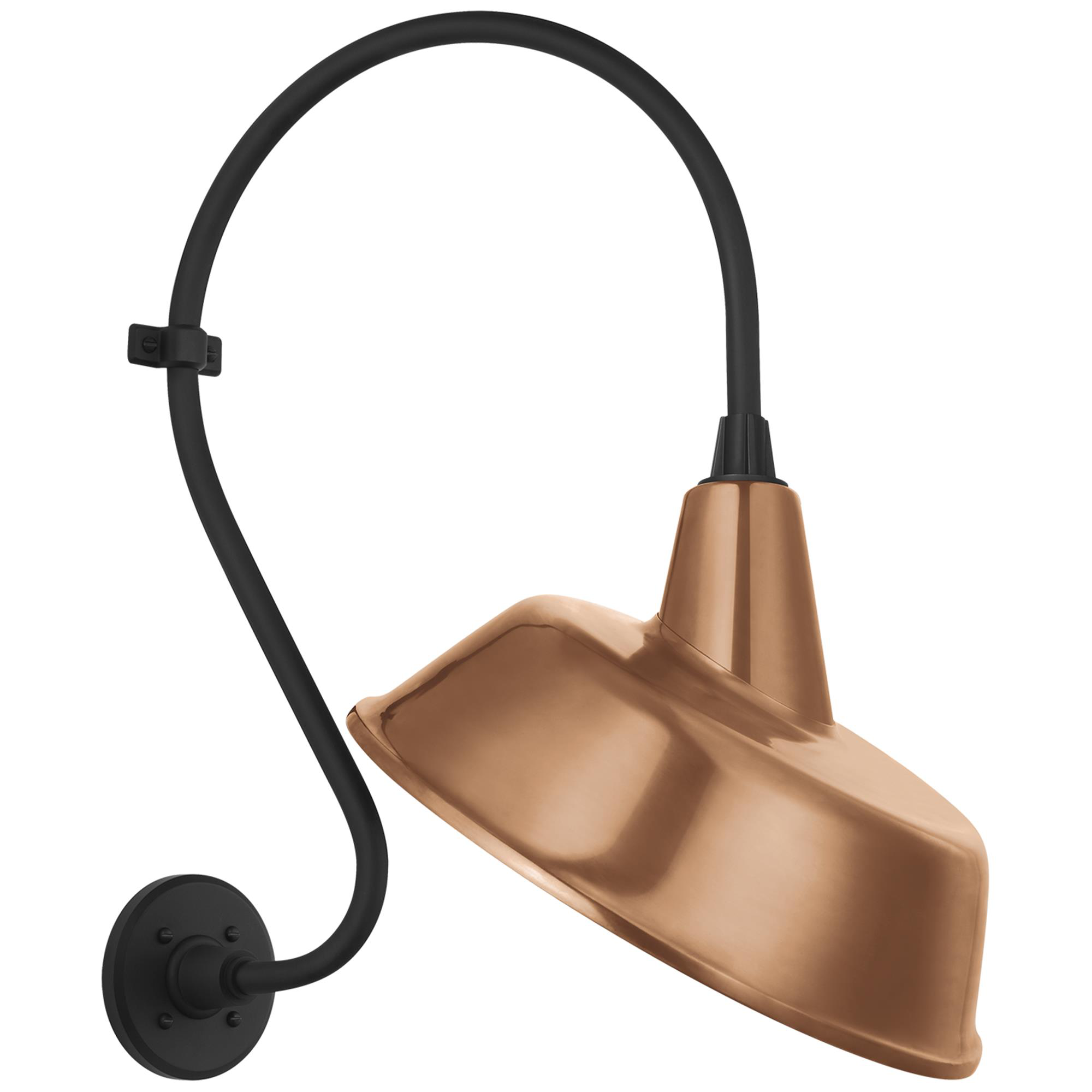 Shown in Matte Black finish and Copper shade