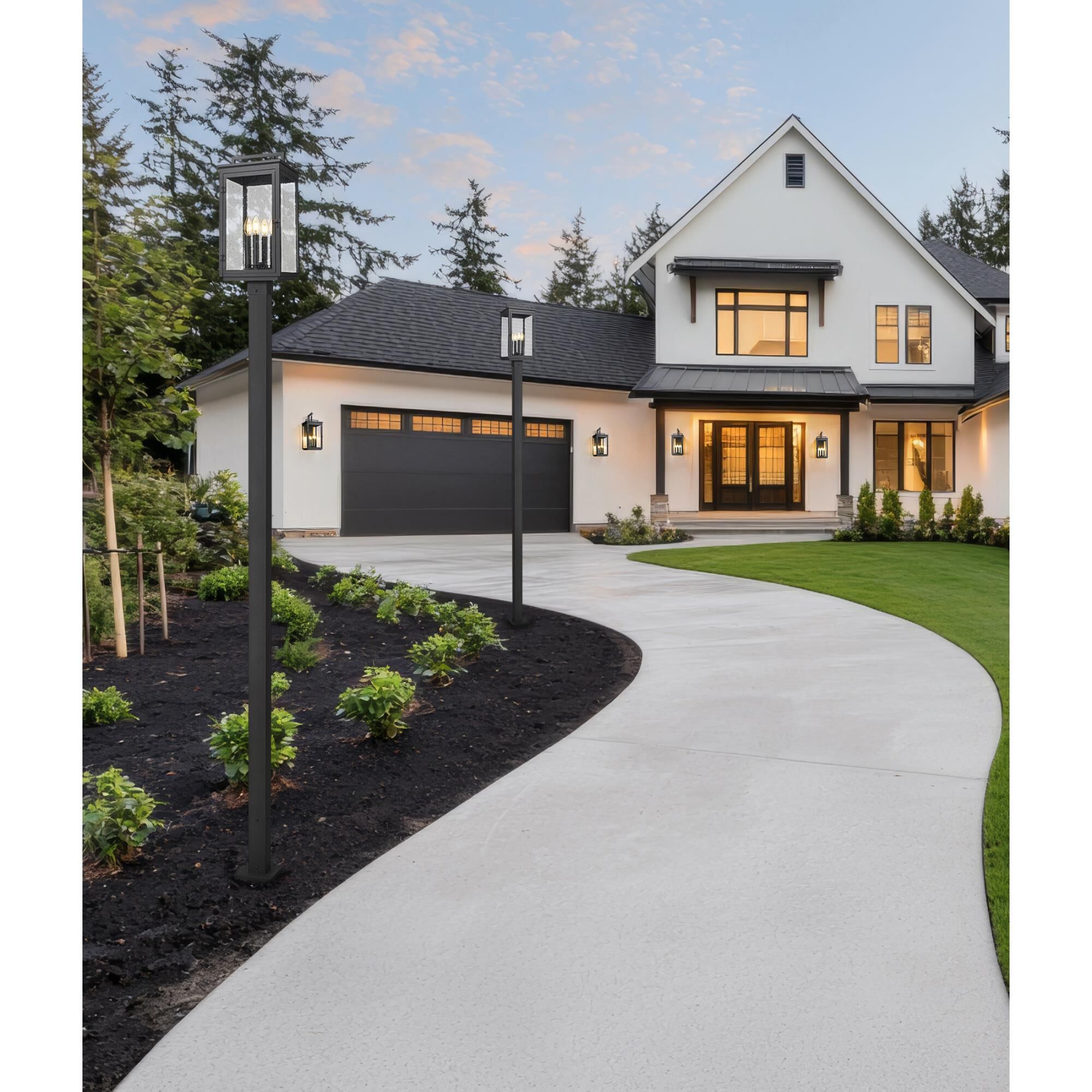 Shown in Sand Black finish and Clear Seedy glass and Clear Seedy shade