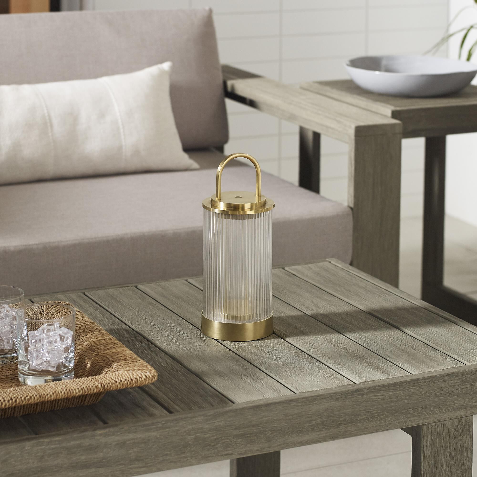 Shown in Natural Brass finish and Fluted glass