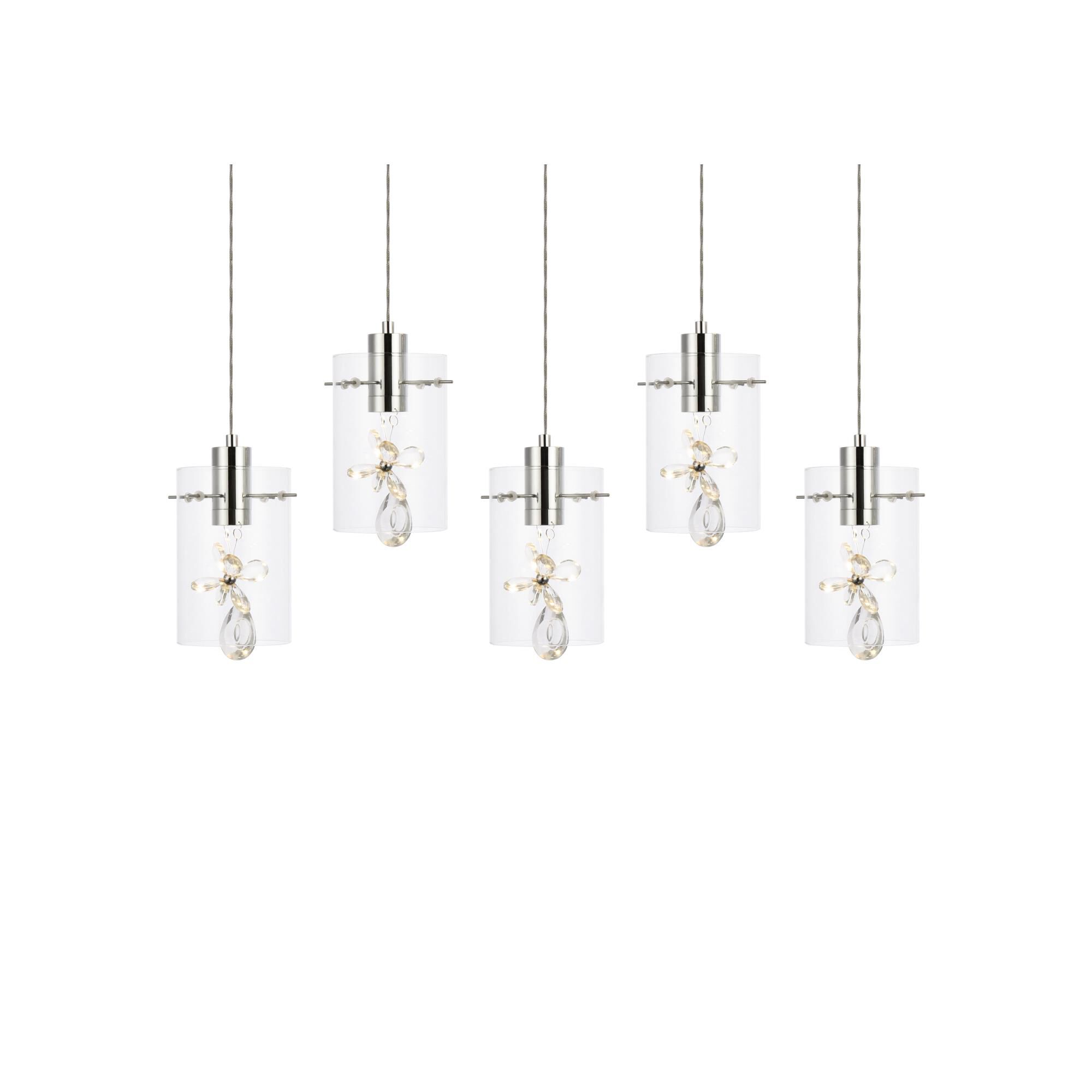 Hana 36 Inch 5 Light LED Linear Suspension Light by Elegant Lighting