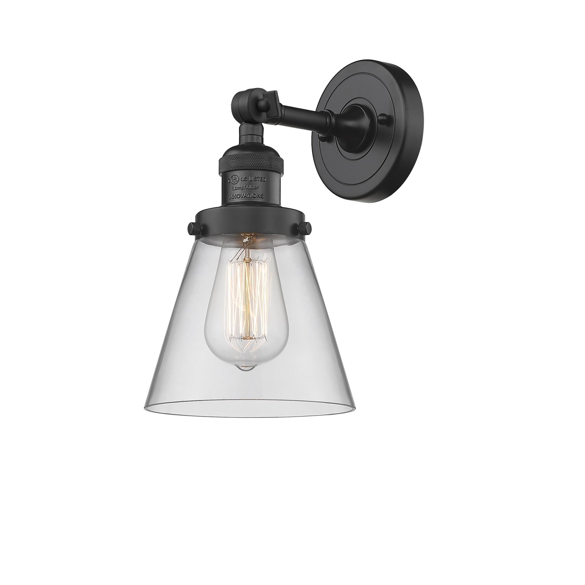 Shown in Matte Black finish and Clear glass
