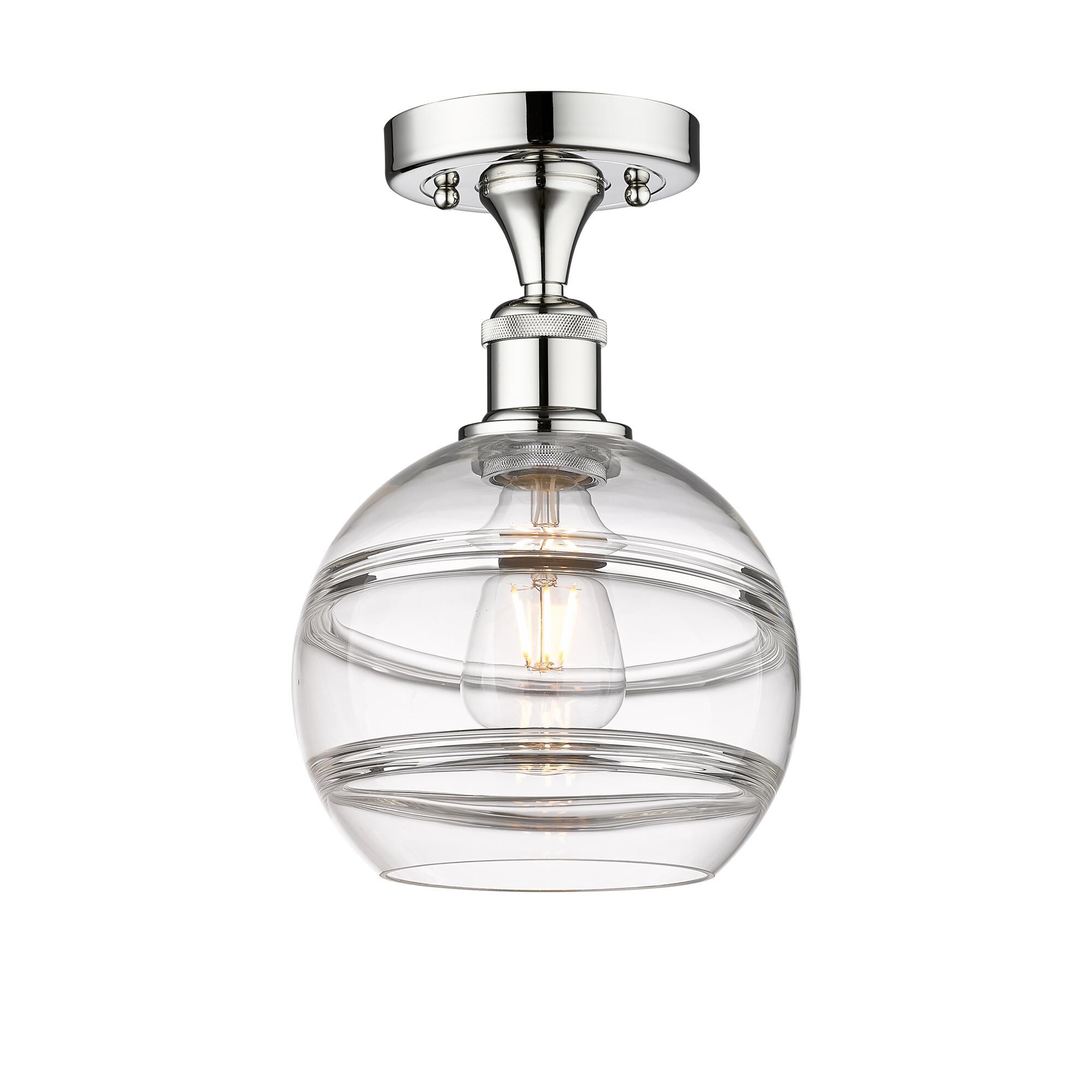Shown in Polished Chrome finish and Clear glass