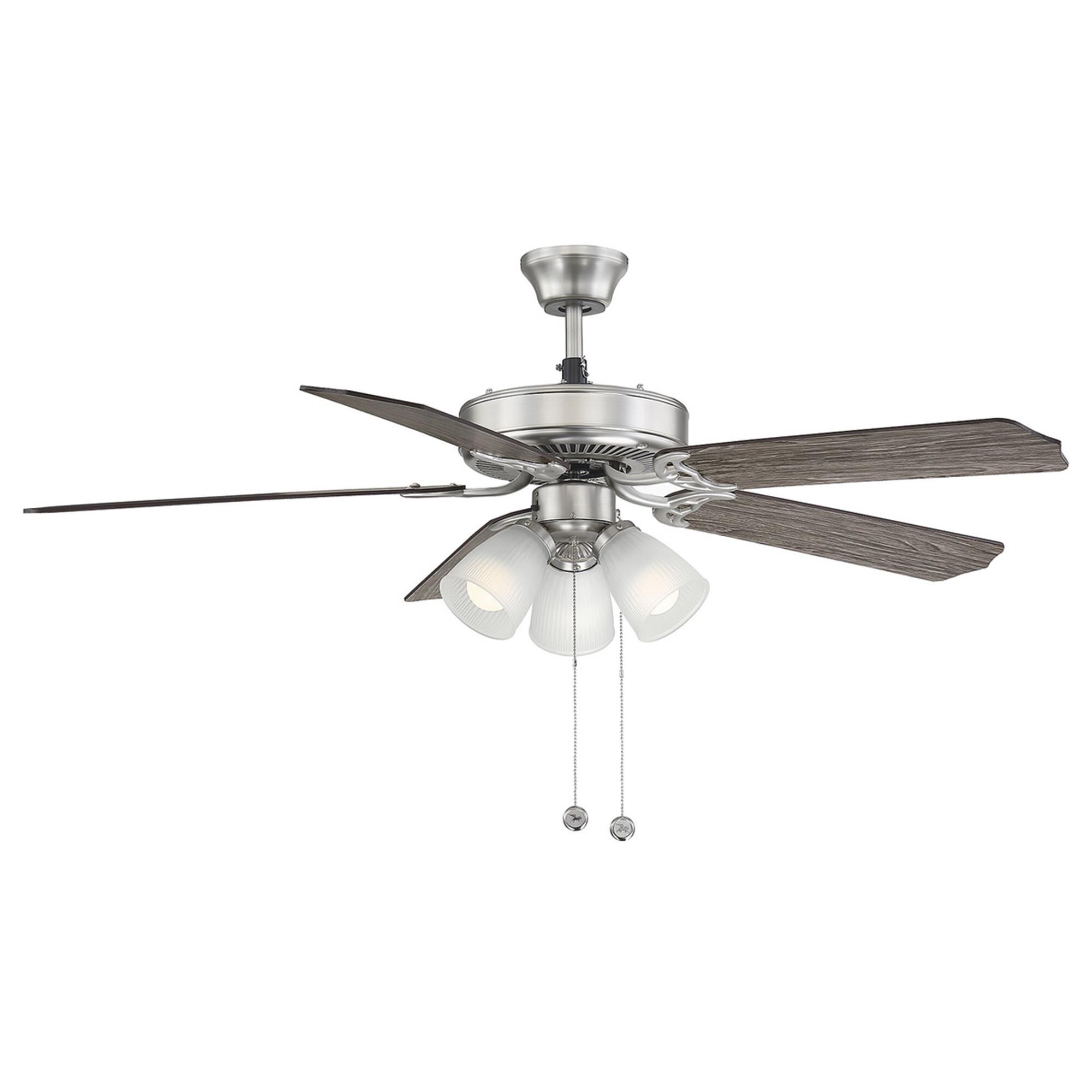Shown in Satin Nickel finish and White glass