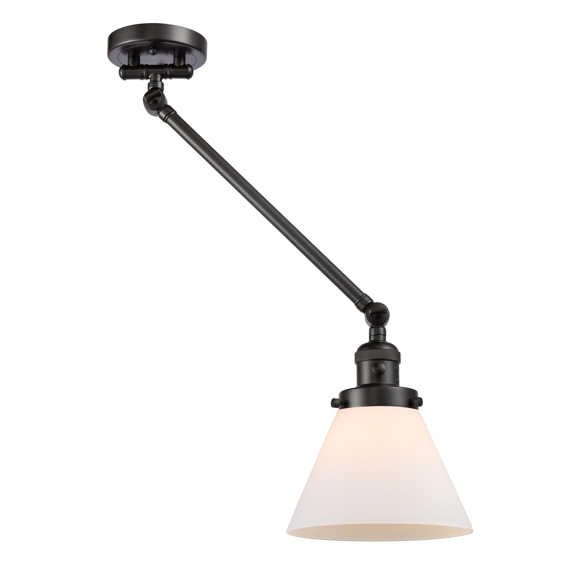 Shown in Oil Rubbed Bronze finish and Matte White Cased glass