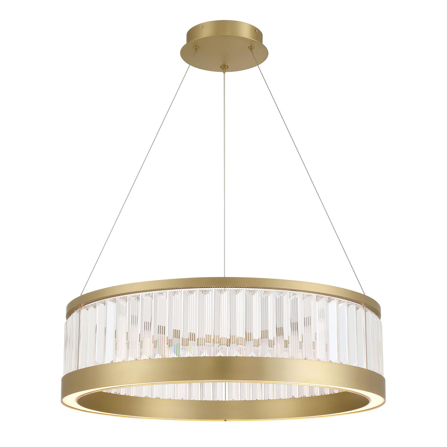 Shown in Gold finish and Clear Crystal glass