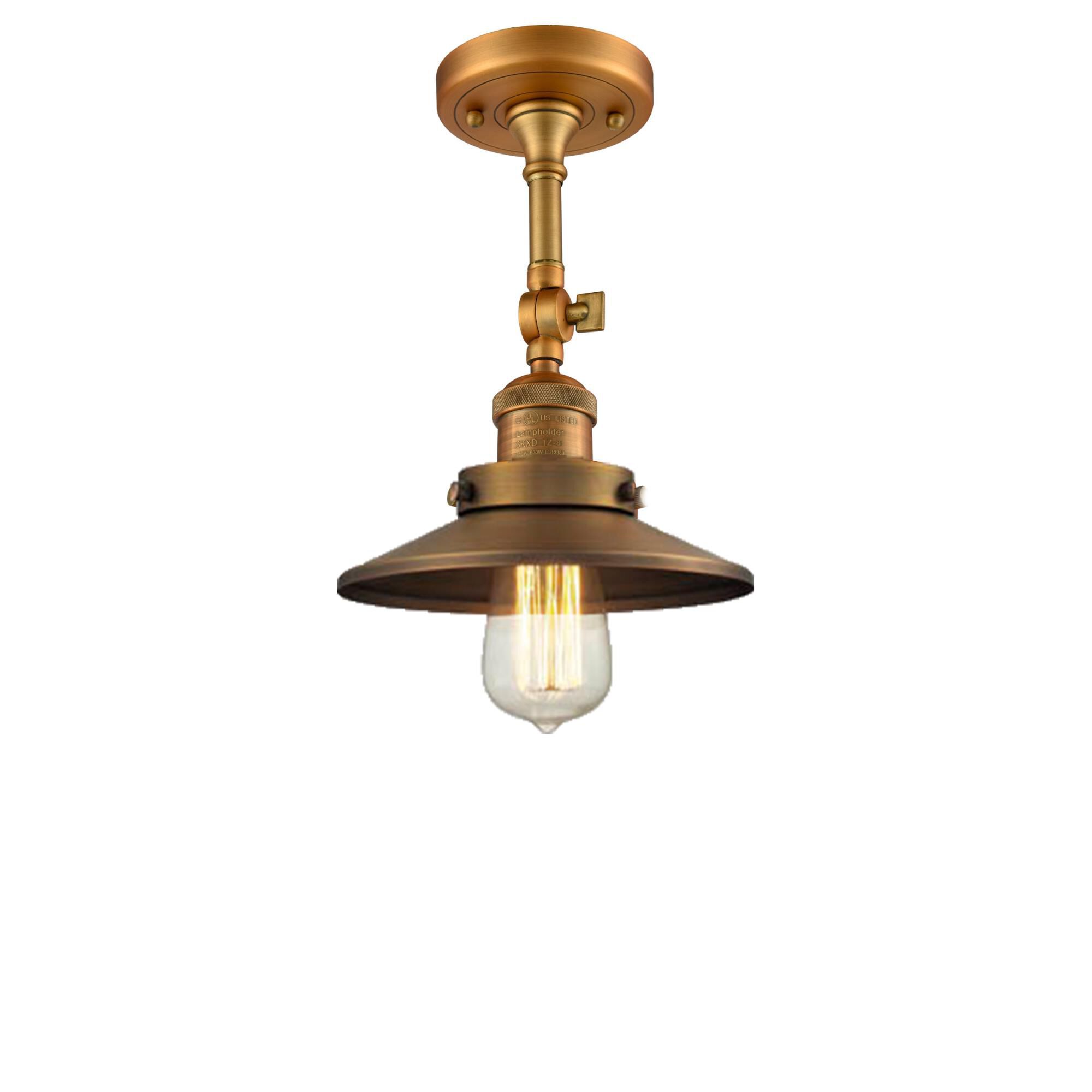 Shown in Brushed Brass finish and Brushed Brass shade