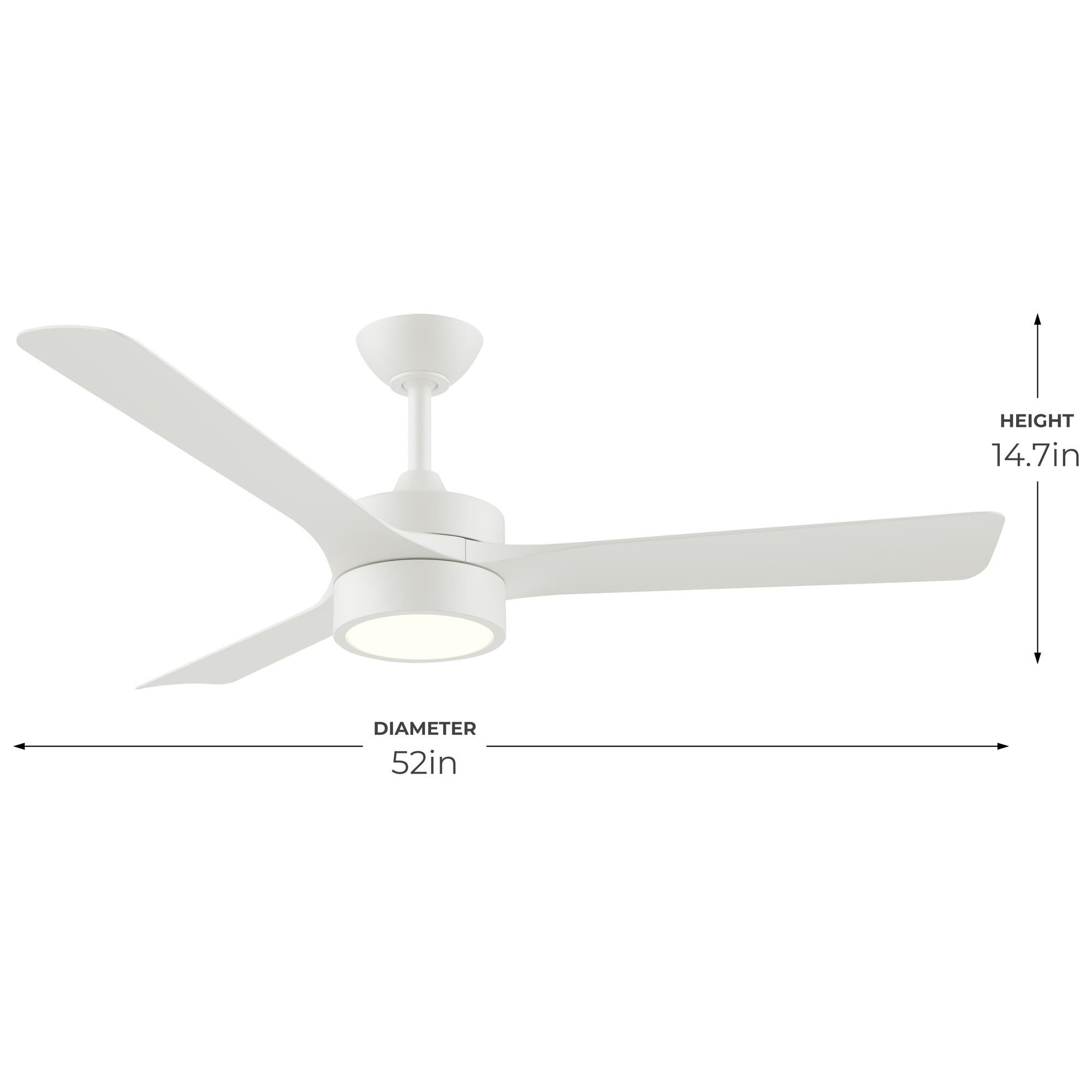 Shown in Matte White finish and White Opal glass