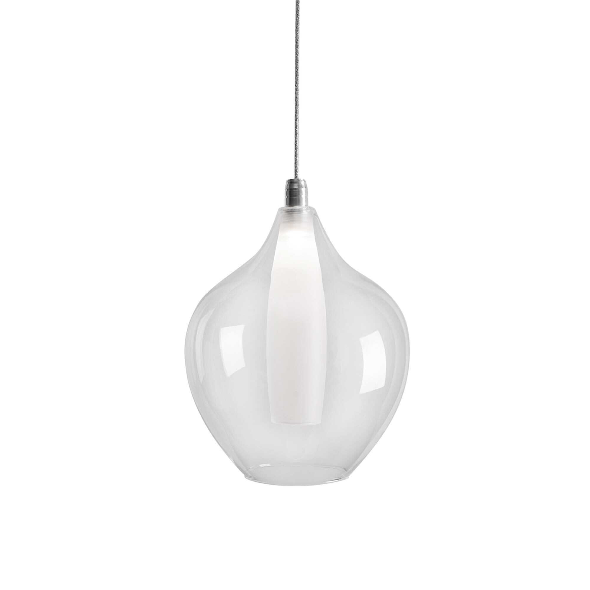 Shown in Chrome finish and Clear Outer - Frosted Inner glass