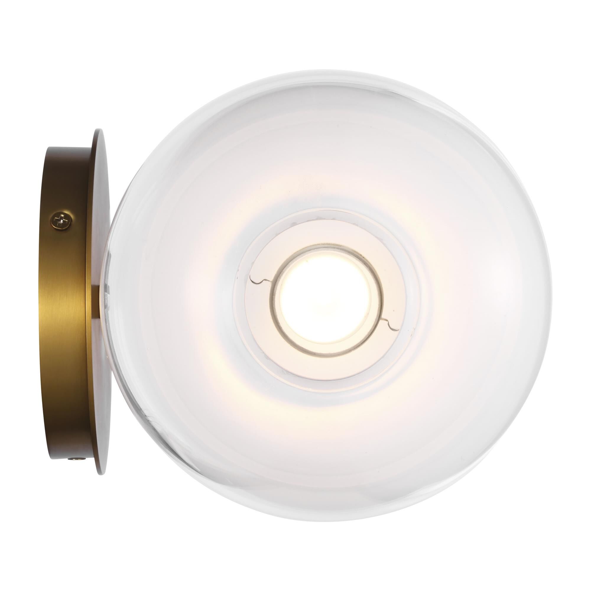 Shown in Burnished Brass finish and Milk and Clear Mix glass