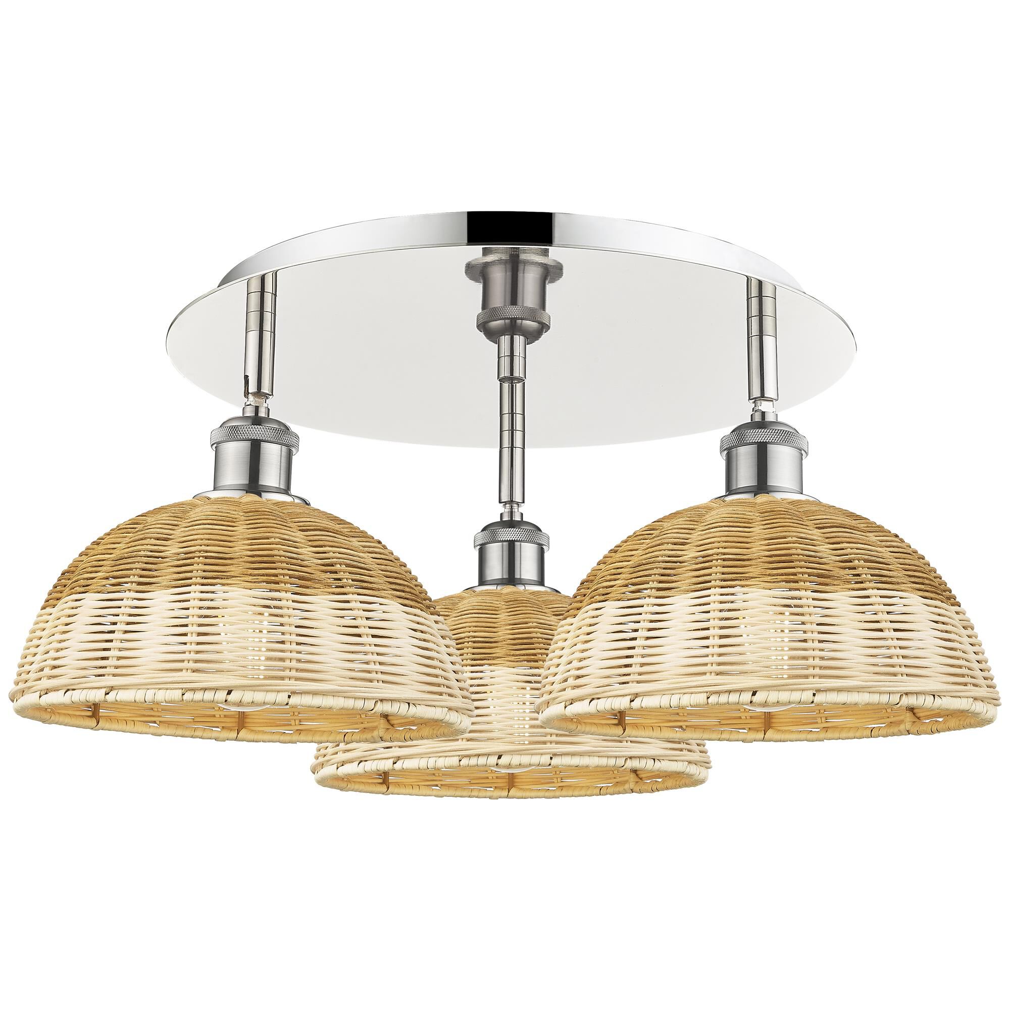 Shown in Polished Nickel finish and Natural shade