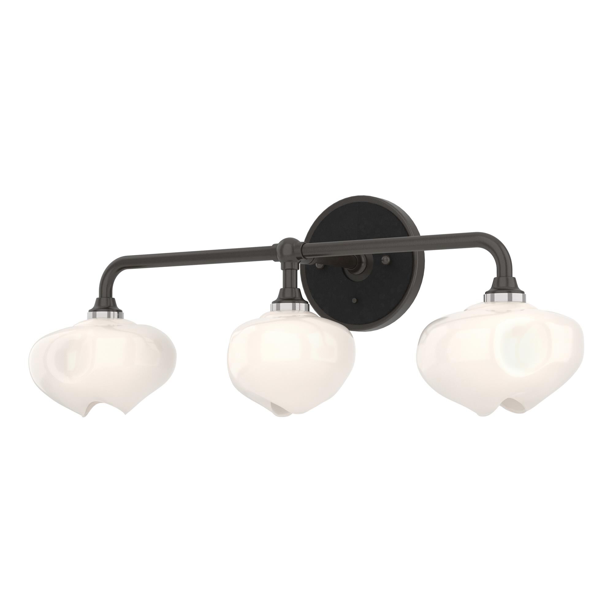 Shown in Oil Rubbed Bronze finish and Frosted glass and Black accent