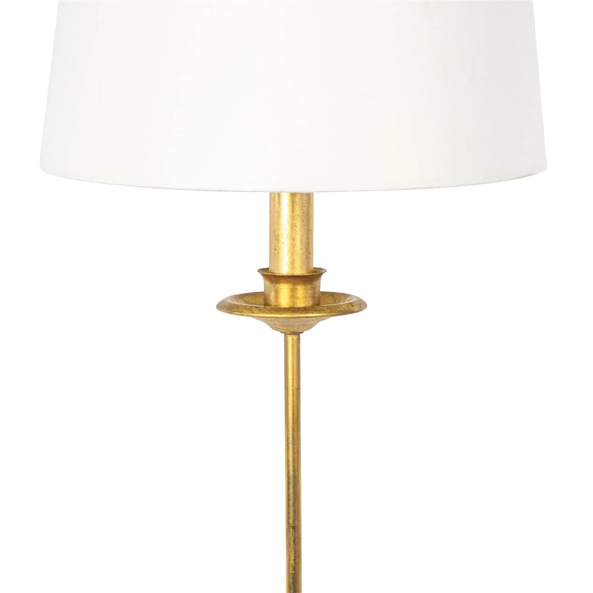 Shown in Gold Leaf finish and Linen shade