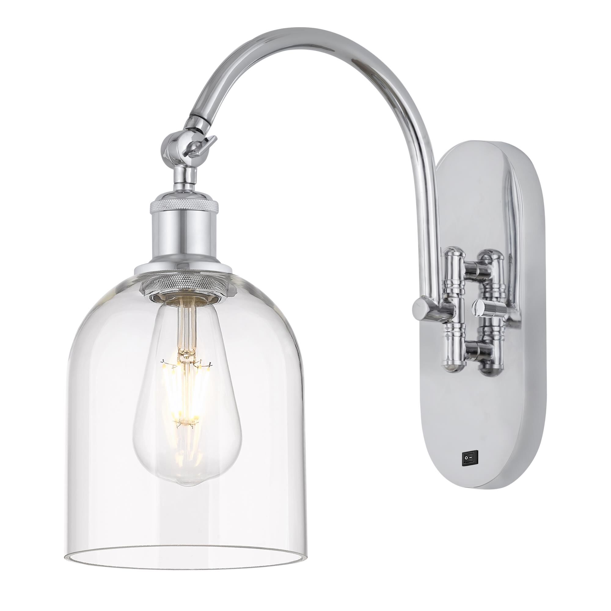 Shown in Polished Chrome finish and Clear glass