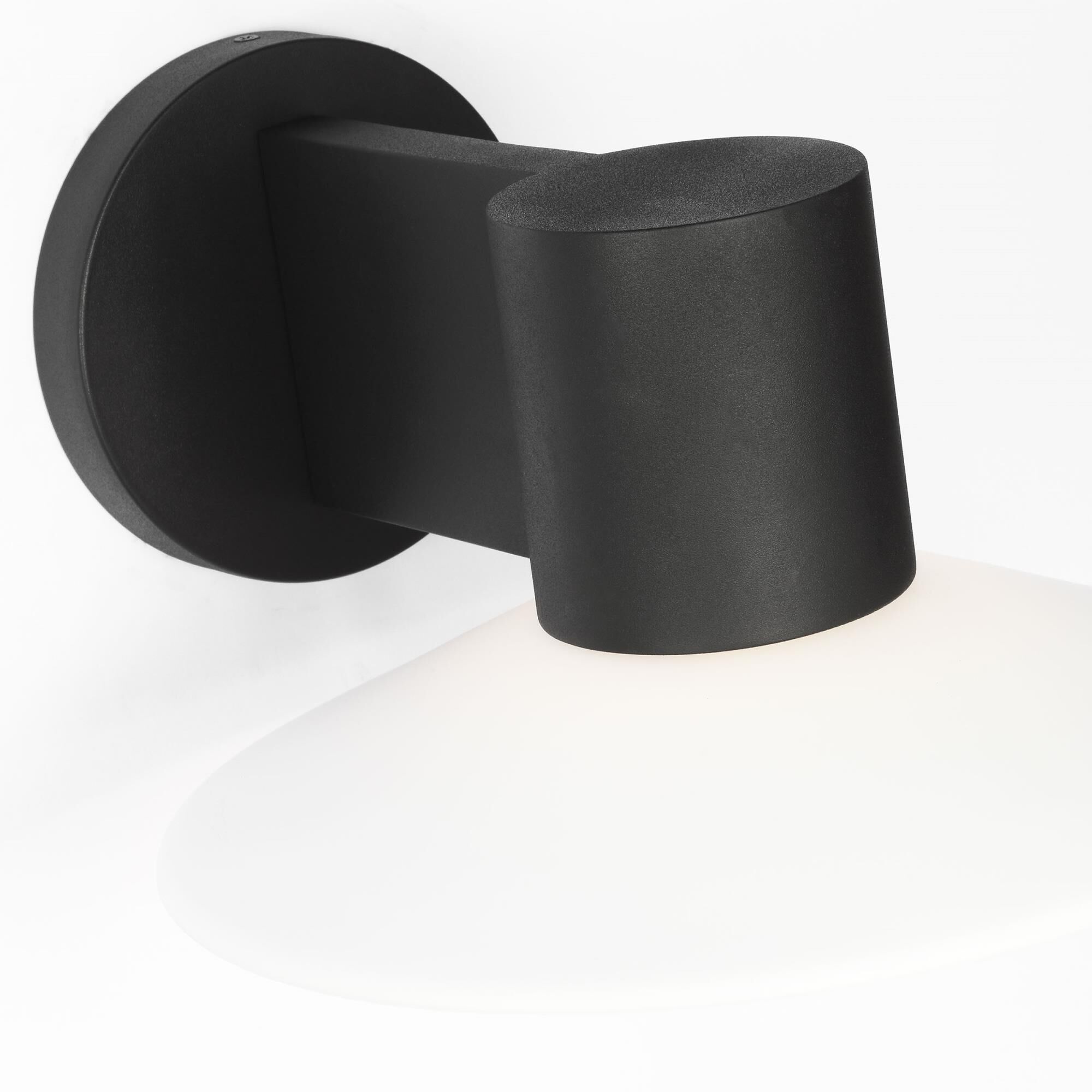 Shown in Textured Black finish and White Opal Etched glass