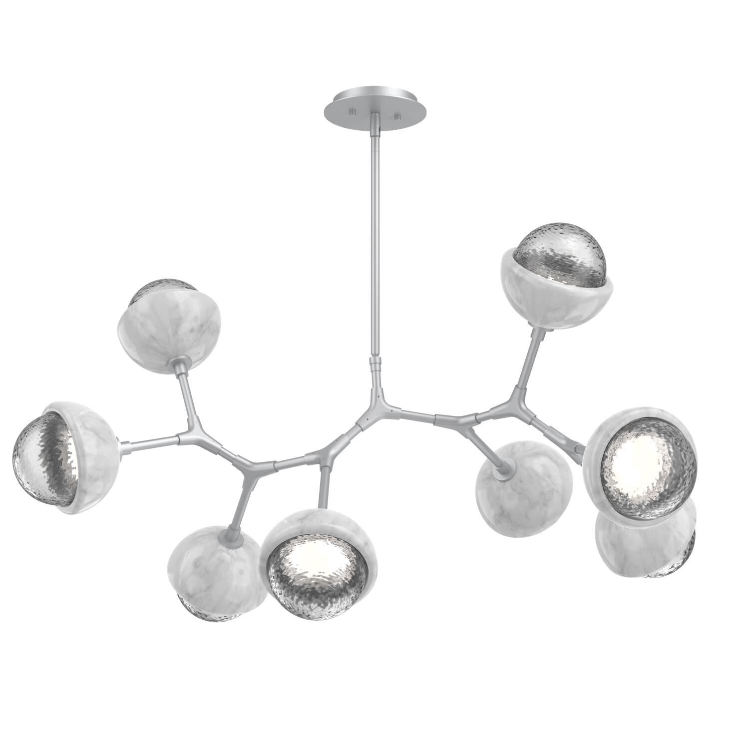 Shown in Classic Silver finish and Clear glass and White Marble accent