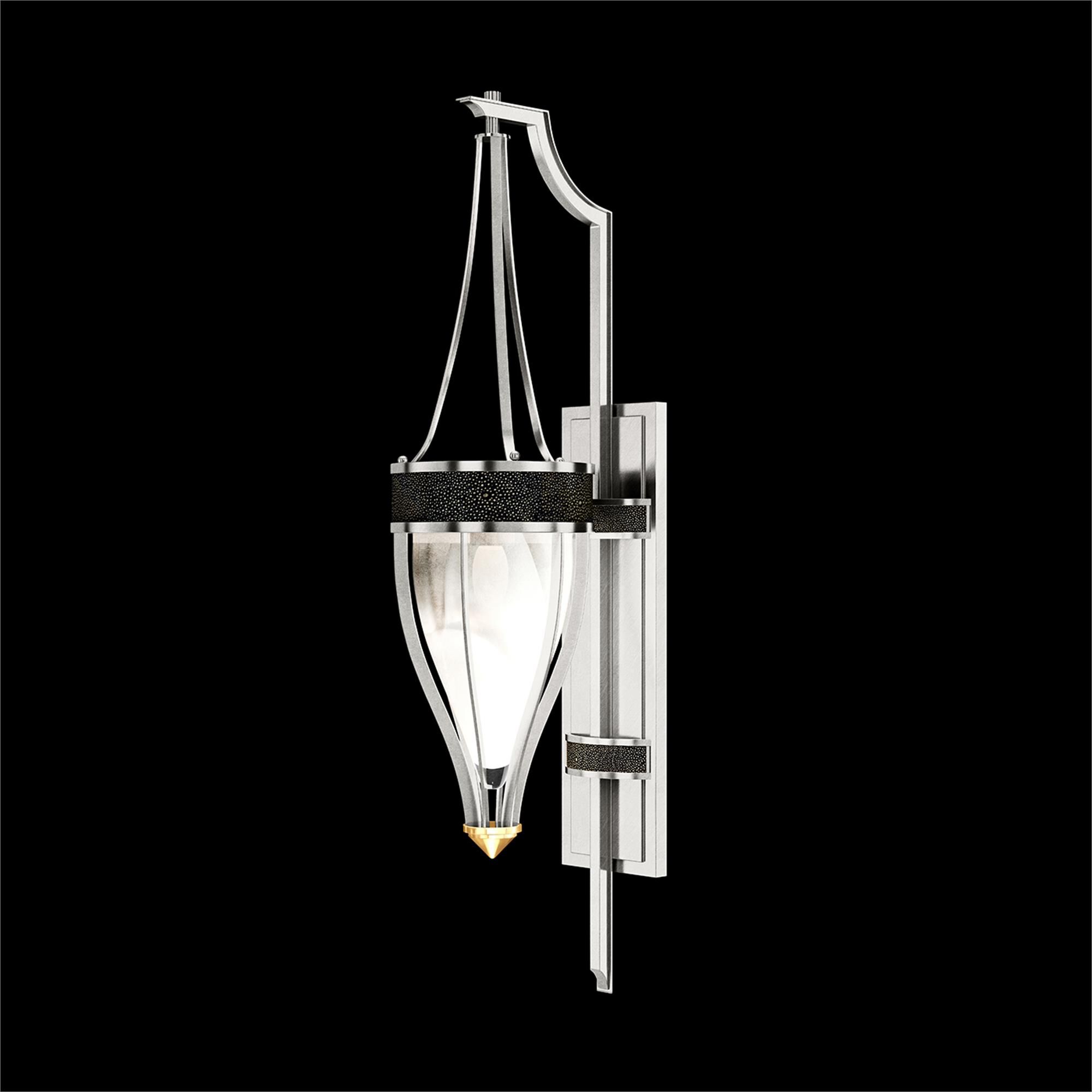 Shown in Silver Leaf and Brass  finish and Black Knight accent