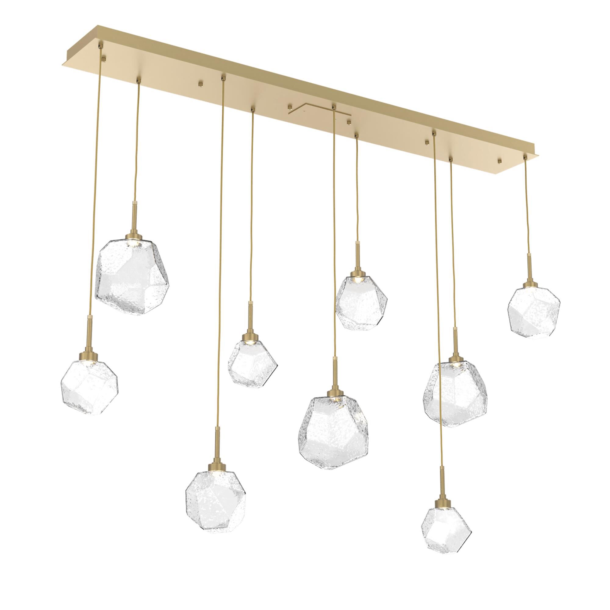 Shown in Gilded Brass finish and Clear glass