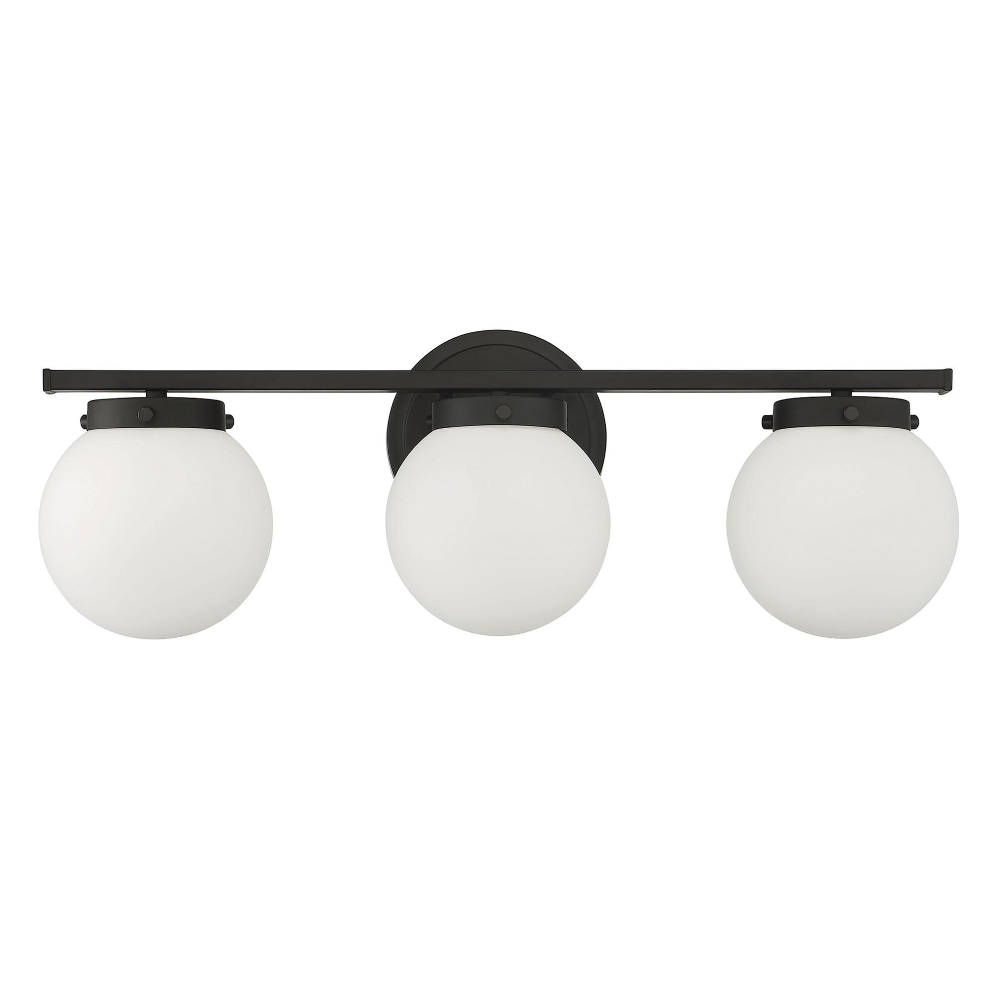 Shown in Matte Black finish and White Opal glass