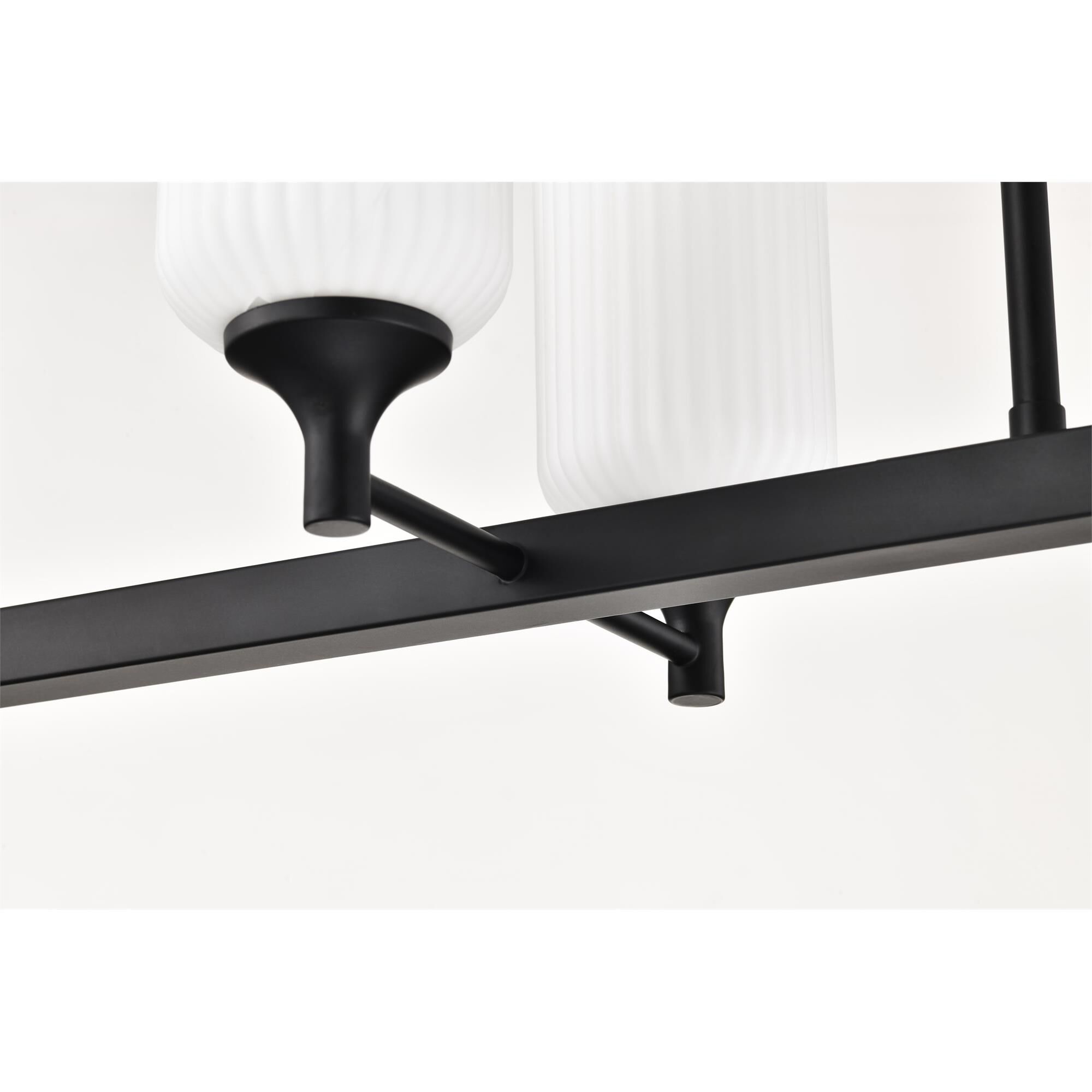 Shown in Matte Black finish and Frosted Ribbed glass