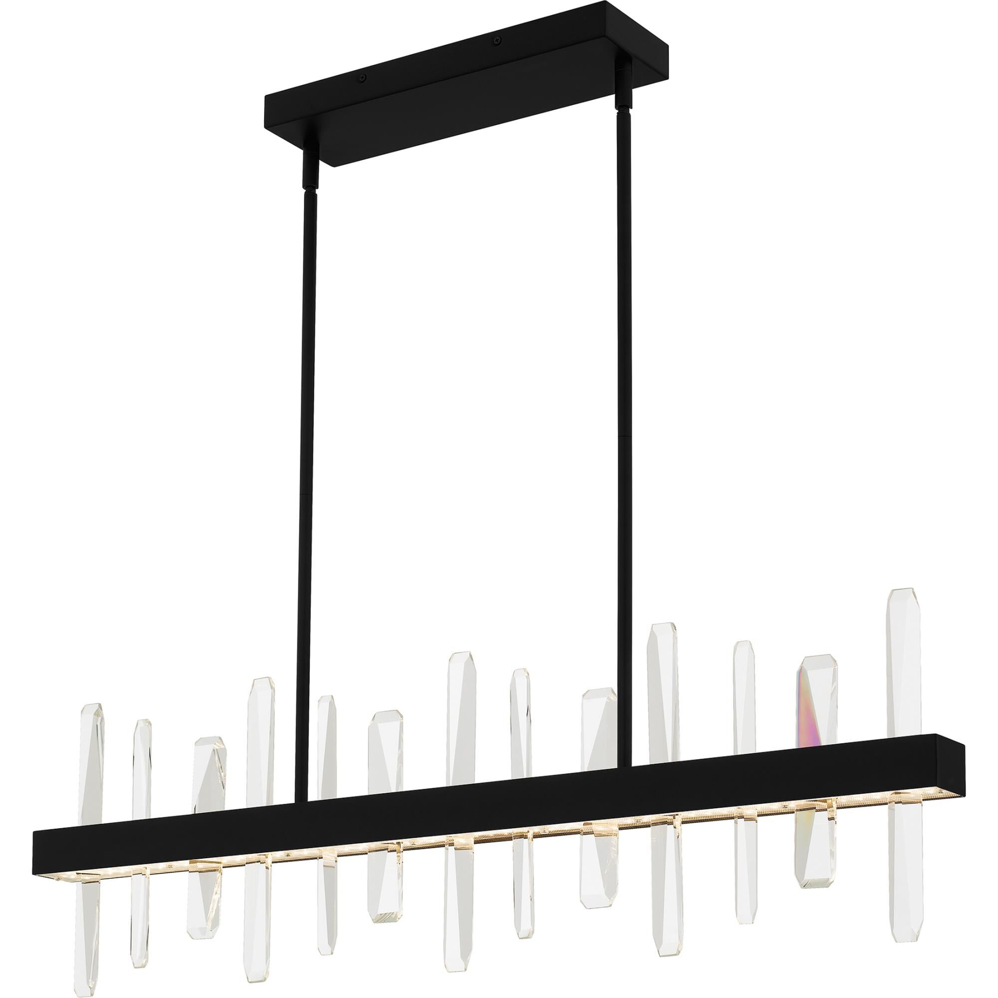 Shown in Matte Black finish and Clear Crystal Glass shade