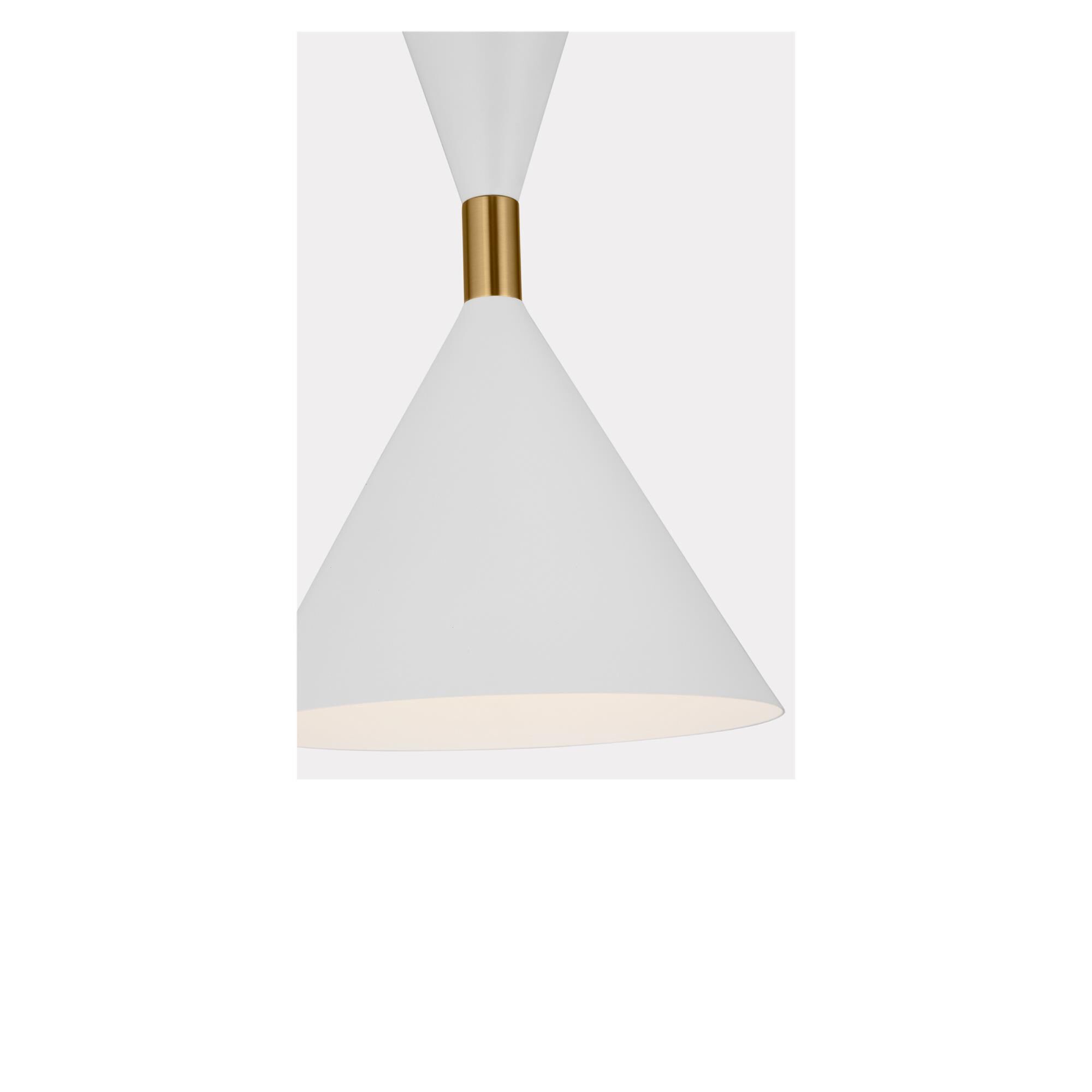 Shown in Burnished Brass finish and Metal shade