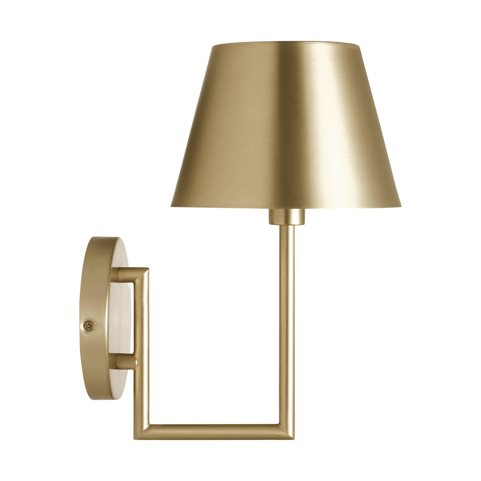 Shown in Satin Brass finish and Satin Brass shade