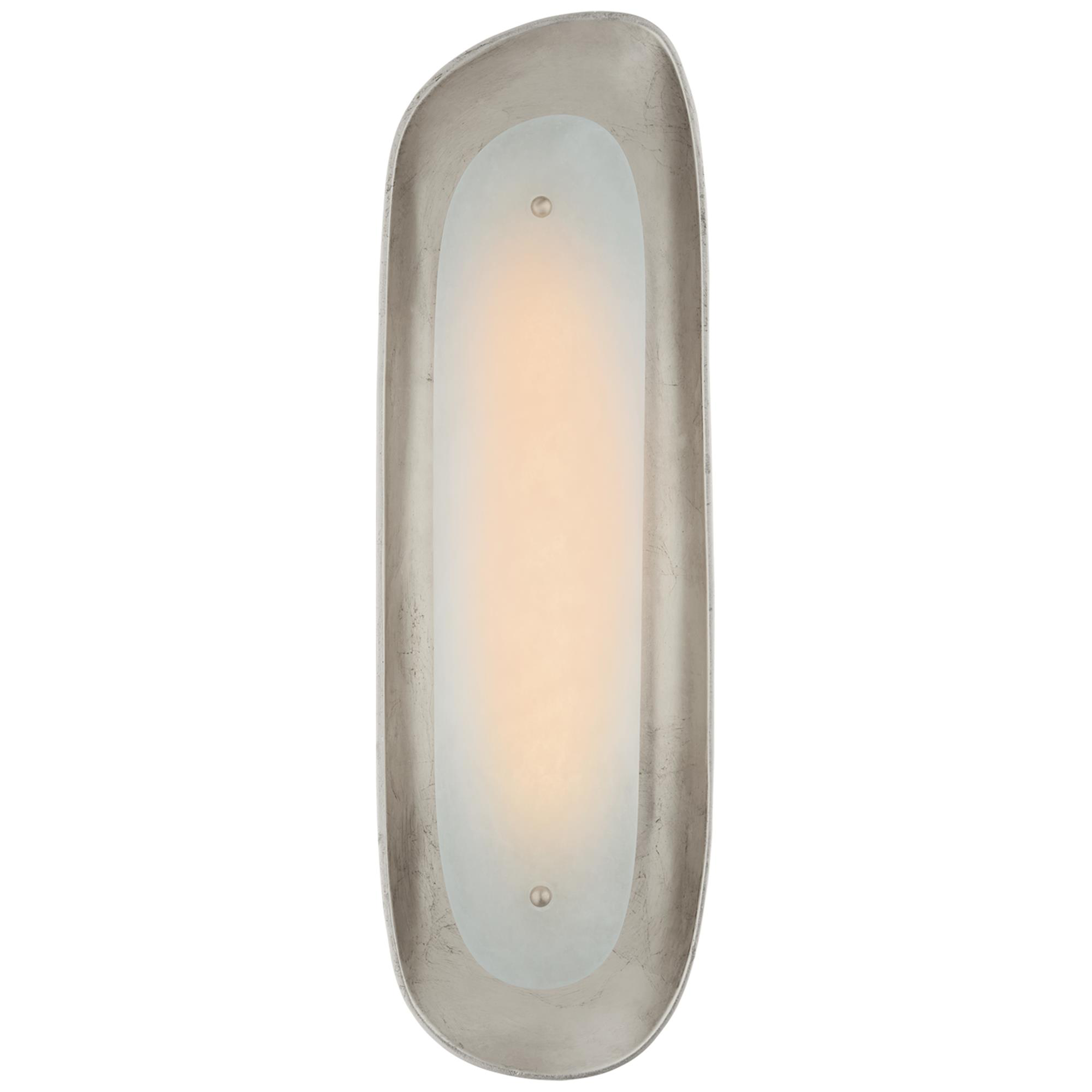 Shown in Burnished Silver Leaf finish and Alabaster shade