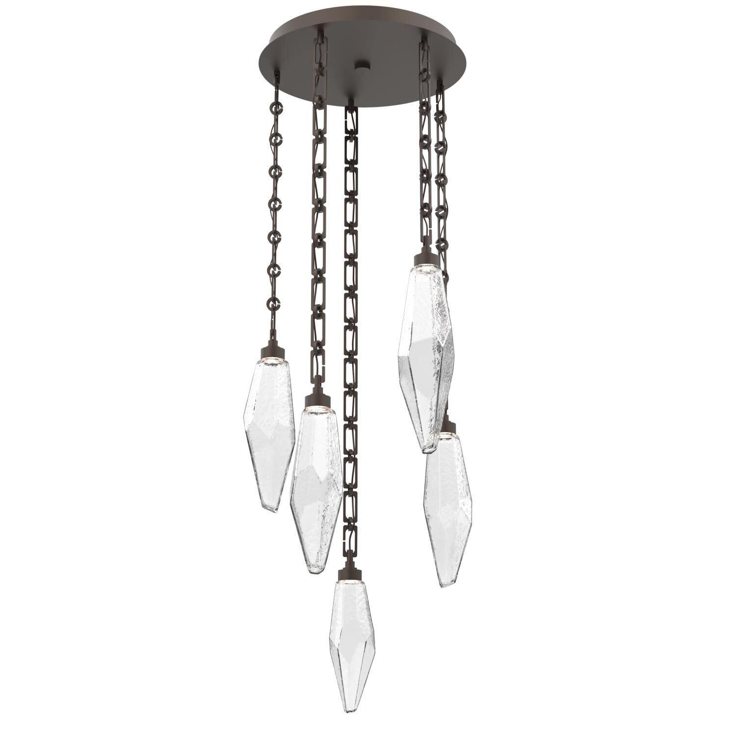 Levi Wilson Rock Crystal 19 Inch Multi Light Pendant by Hammerton Studio