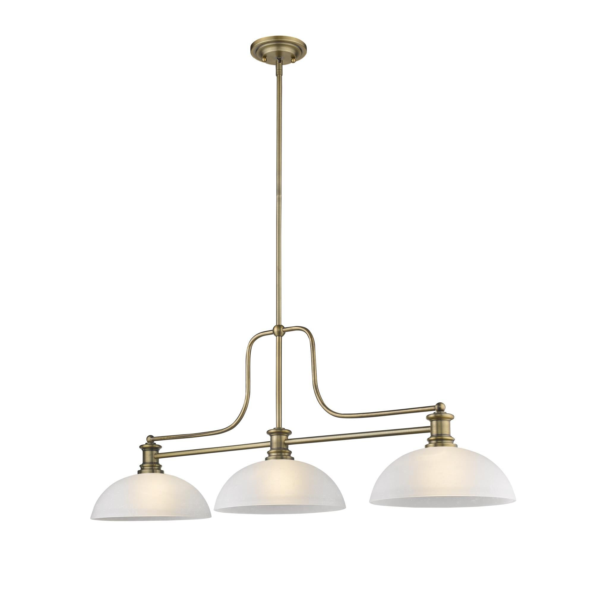 Shown in Heritage Brass finish and Glass shade