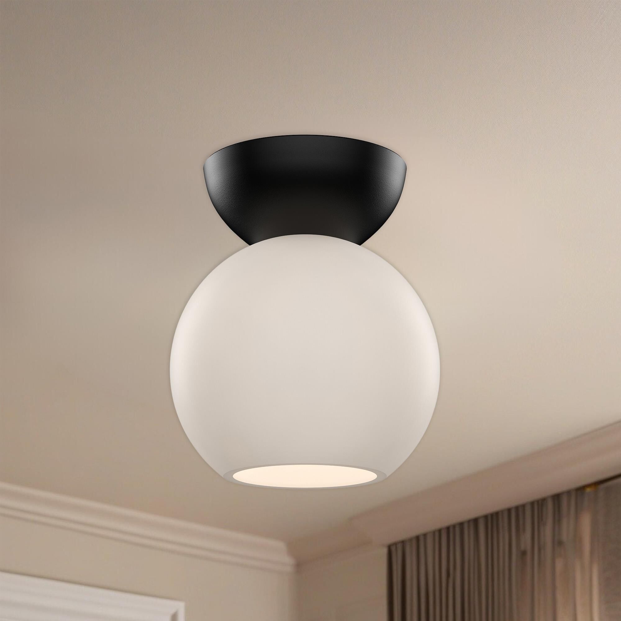 Shown in Black finish and Opal glass