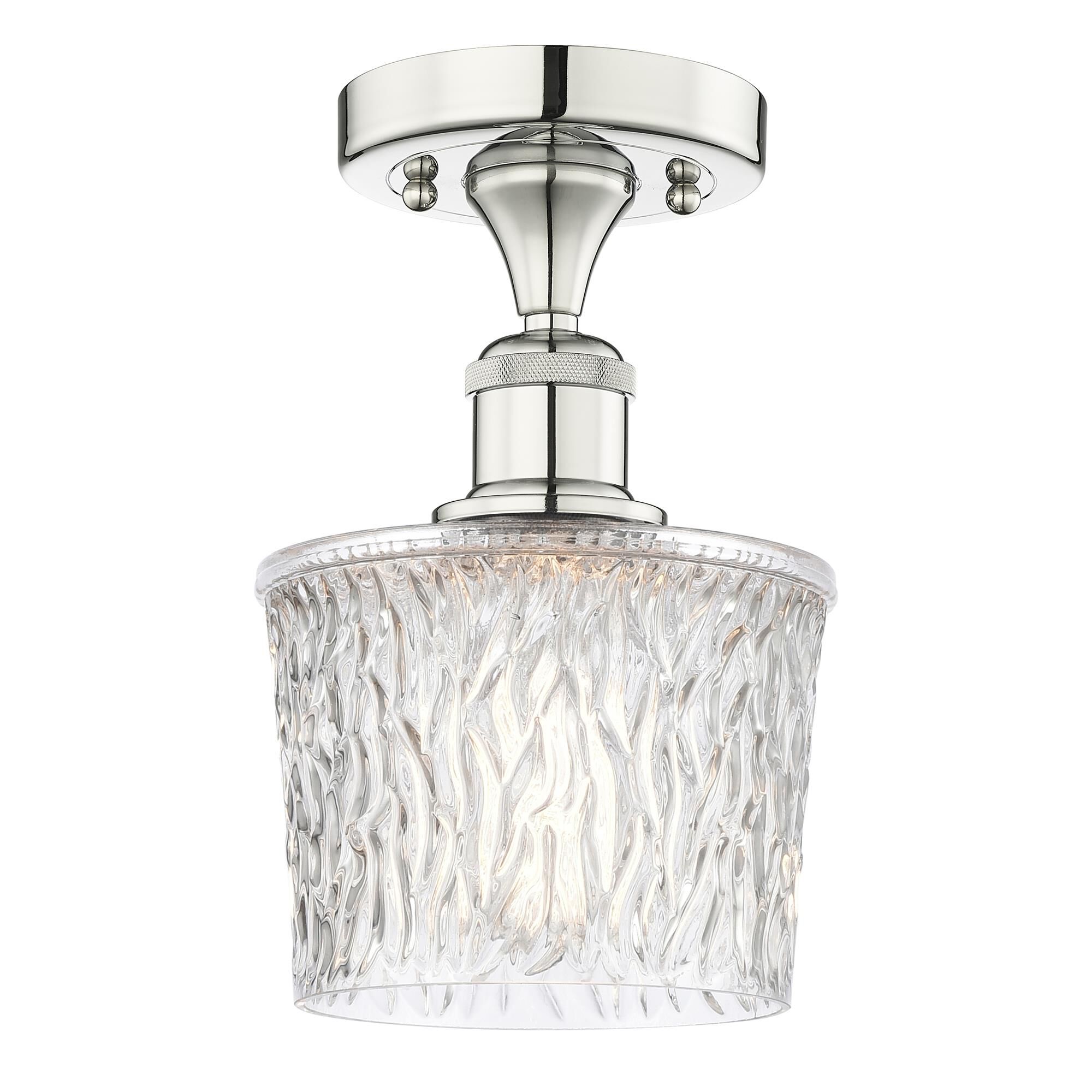 Shown in Polished Nickel finish and Clear glass
