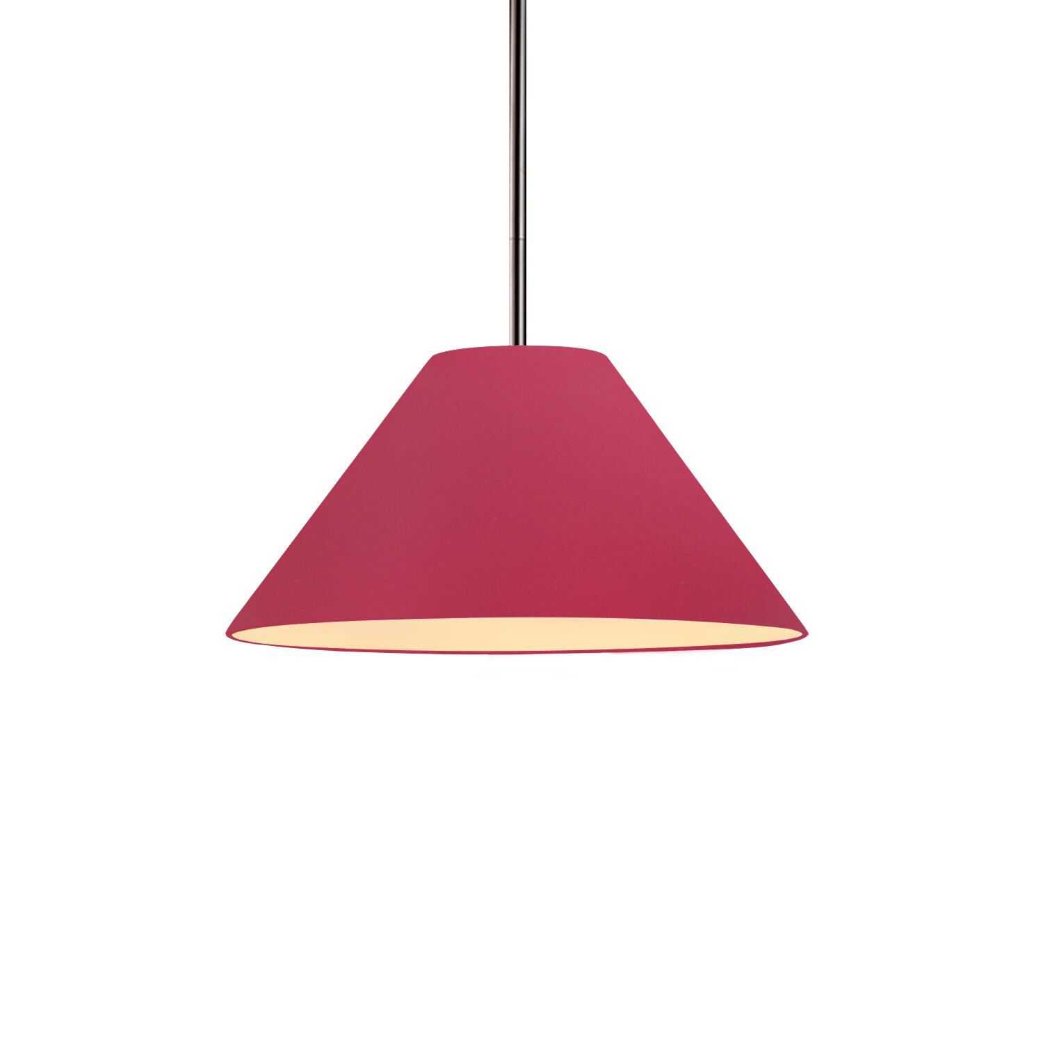 Shown in Brushed Nickel finish and Cerise shade