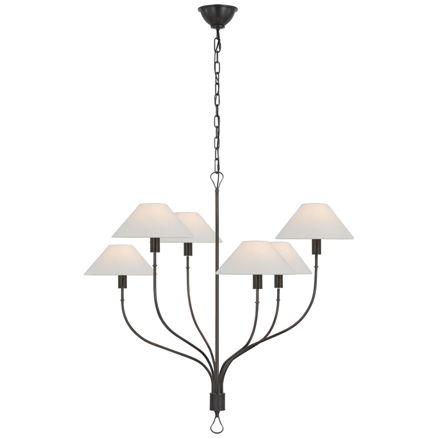 Amber Lewis Griffin 36 Inch 6 Light LED Chandelier by Visual Comfort Signature Collection